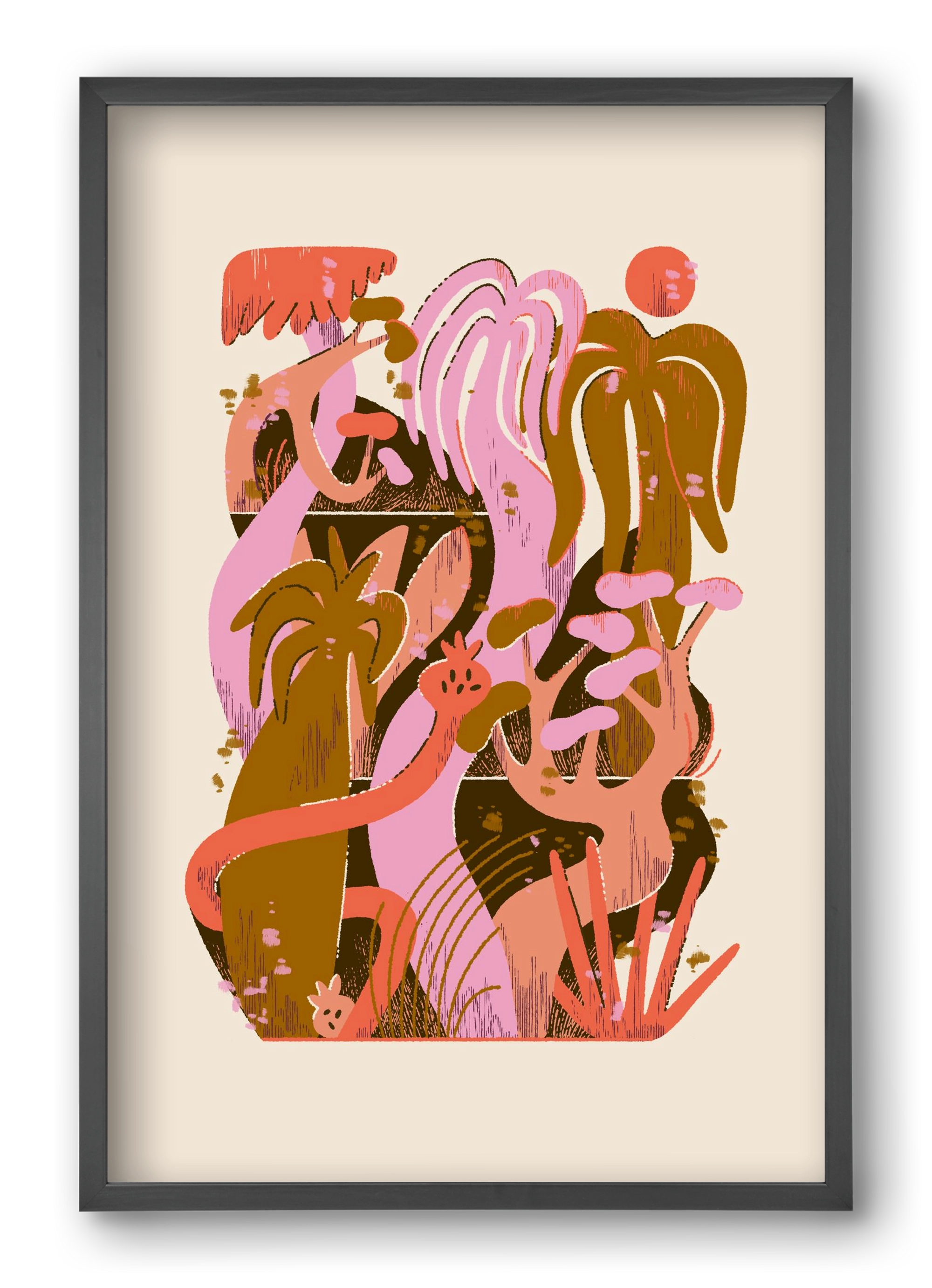 Dreamy Jungle, 40x60 cm (40x60 cm), Fekete keret