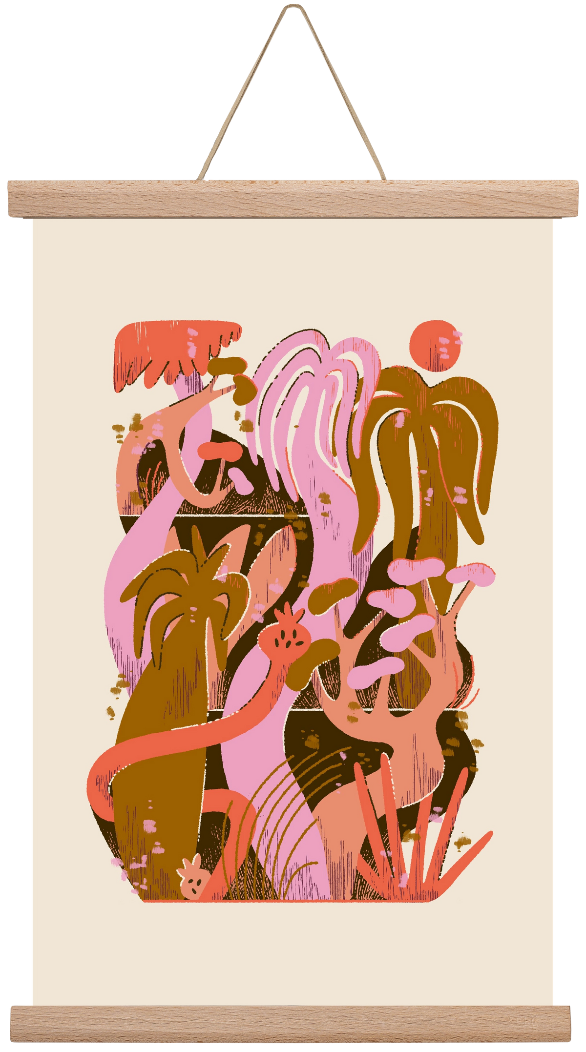 Dreamy Jungle, 30x45 cm (30x45 cm), Tölgy akasztó