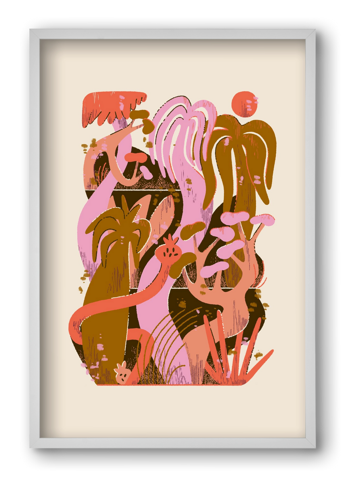 Dreamy Jungle, 40x60 cm (40x60 cm), Fehér keret