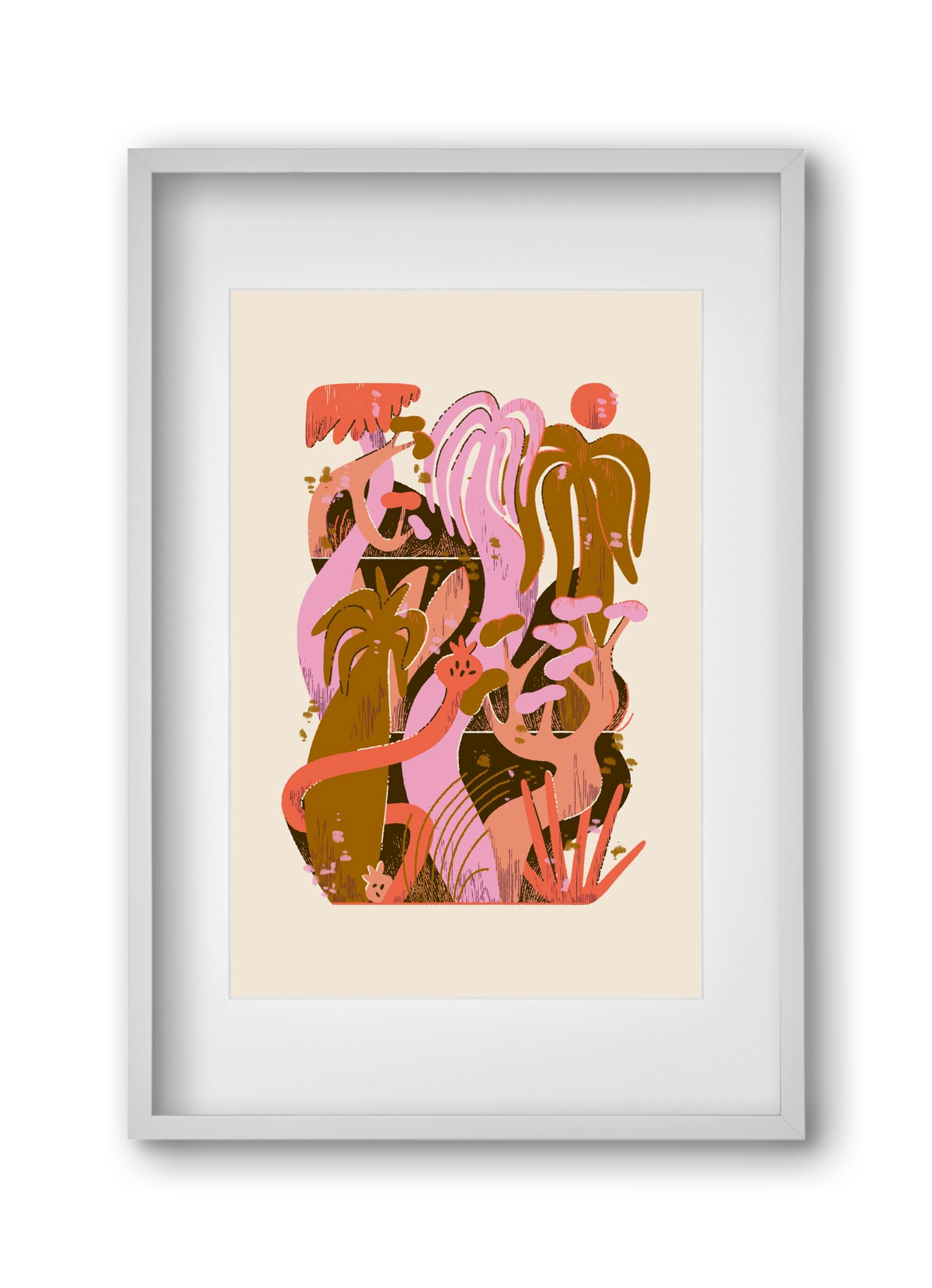 Dreamy Jungle, 30x45 cm (20x30 cm), Fehér keret, paszpartuval