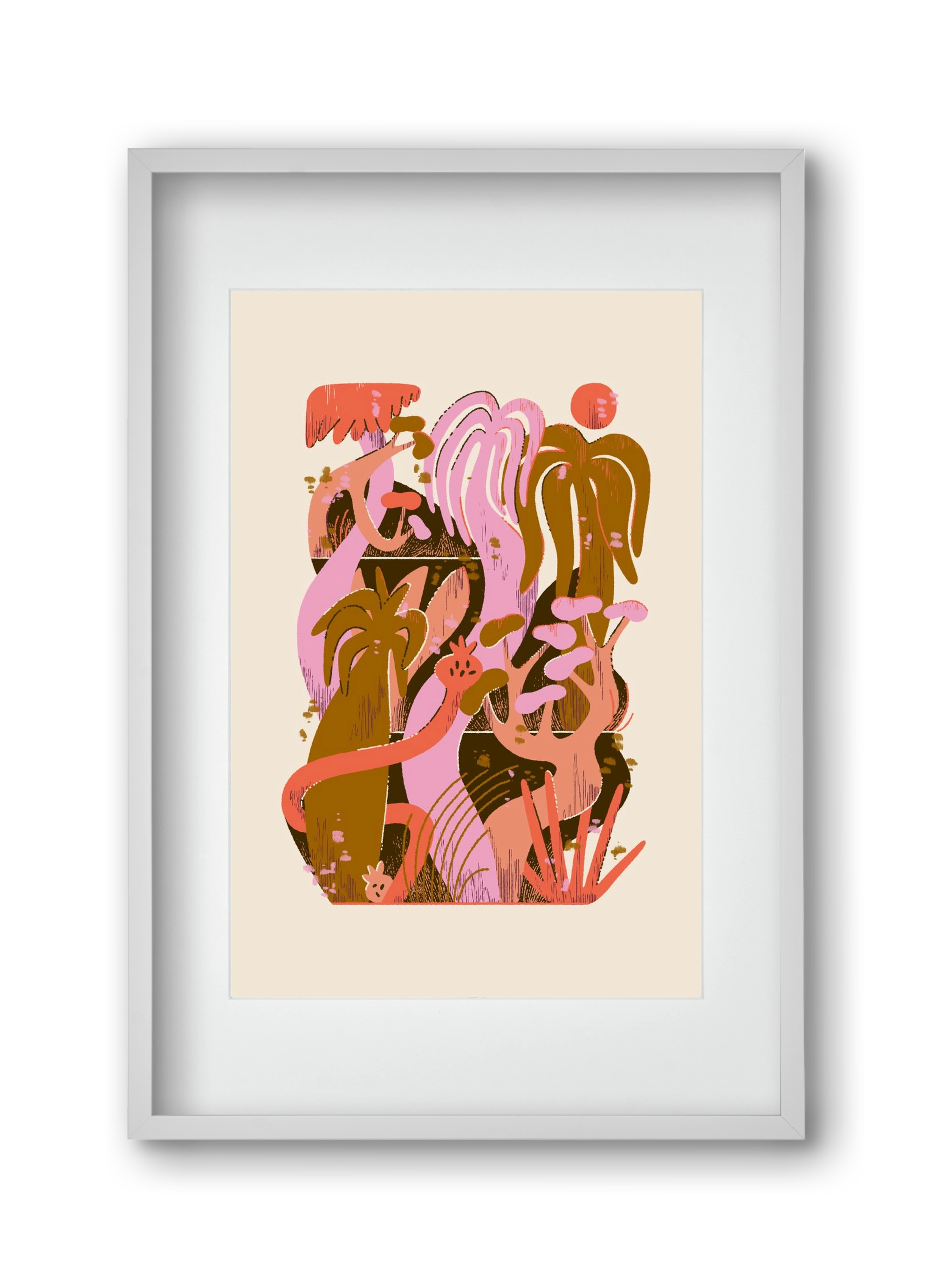 Dreamy Jungle, 30x45 cm (20x30 cm), Fehér keret, paszpartuval