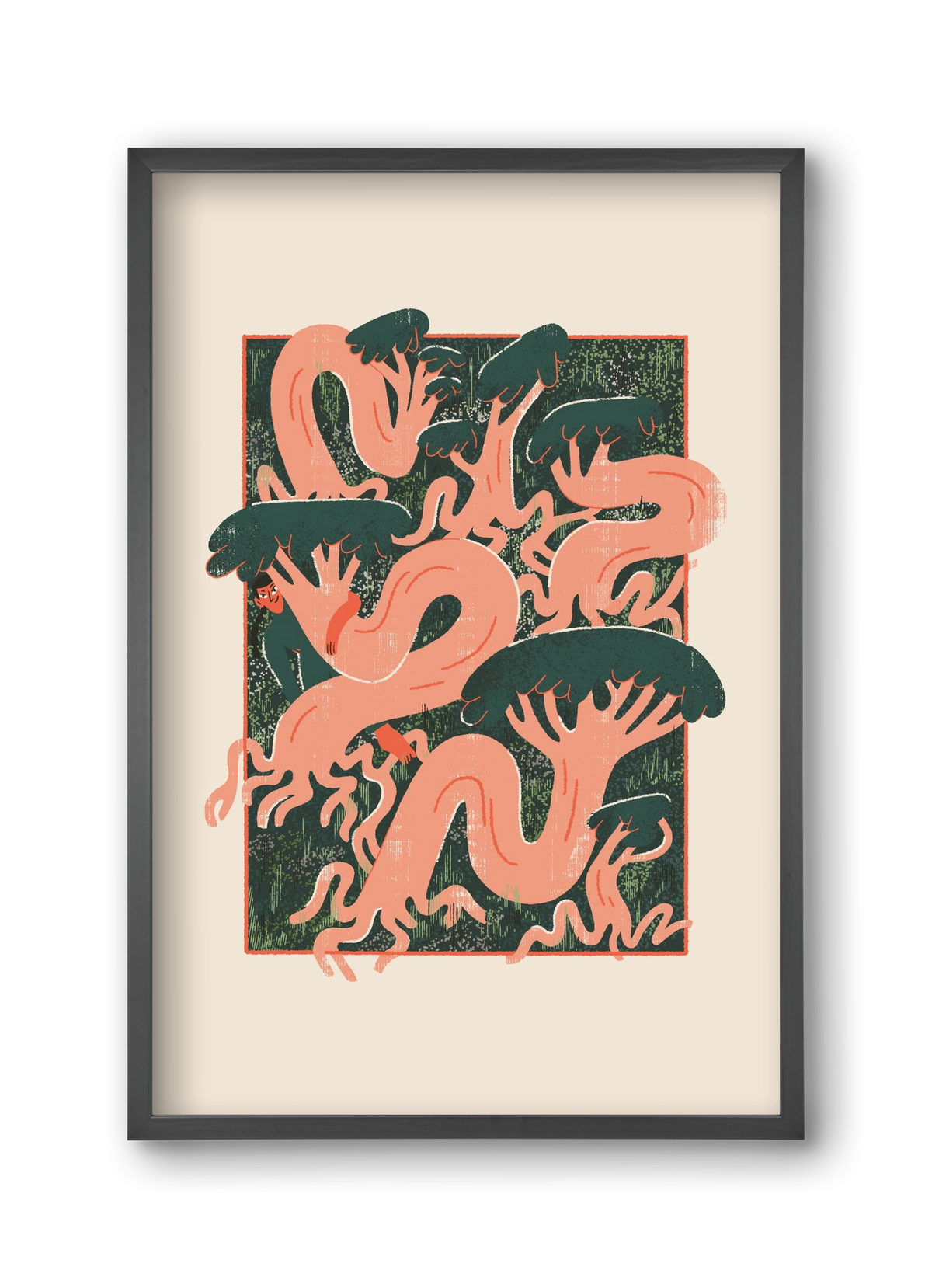 Roots, 30x45 cm (30x45 cm), Fekete keret