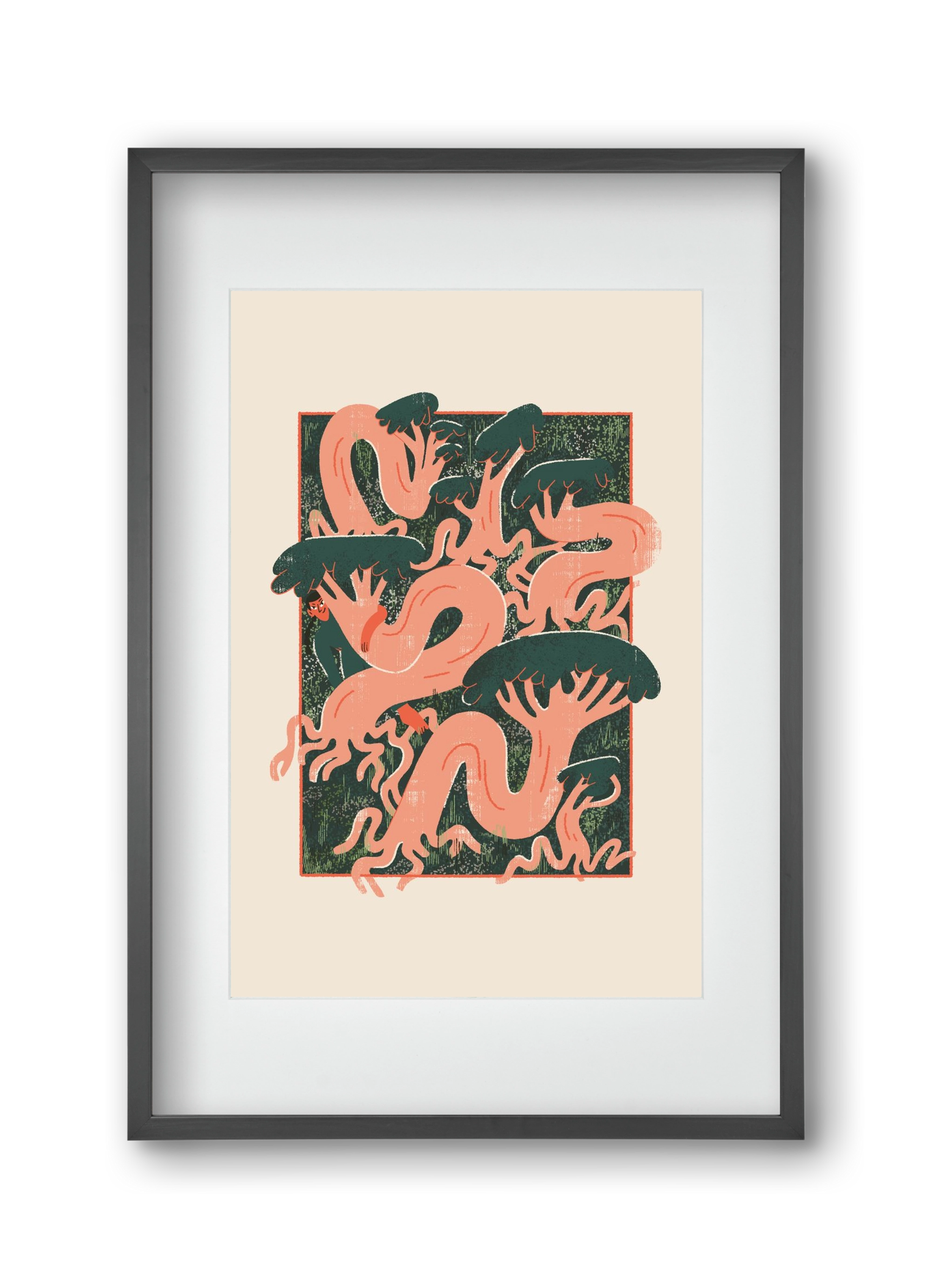 Roots, 30x45 cm (20x30 cm), Fekete keret, paszpartuval