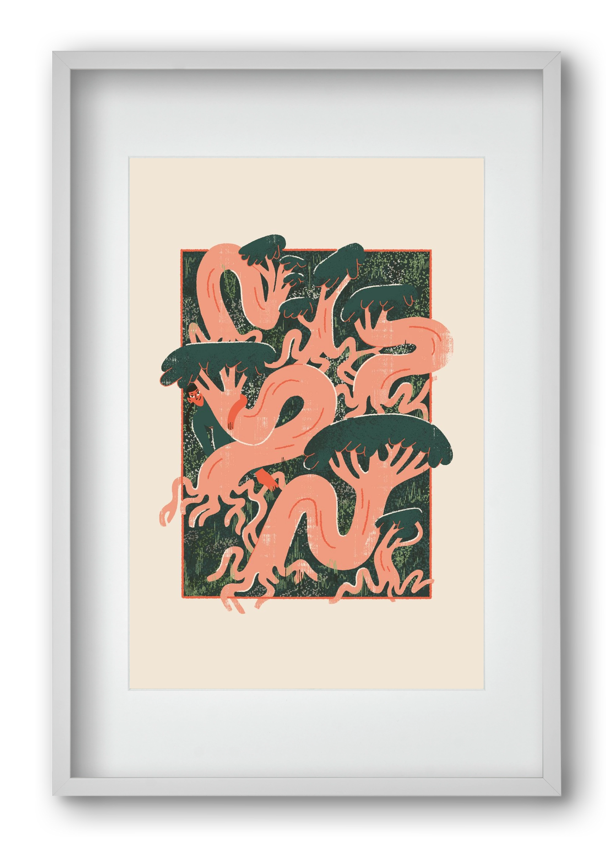 Roots, 40x60 cm (30x45 cm), Fehér keret, paszpartuval