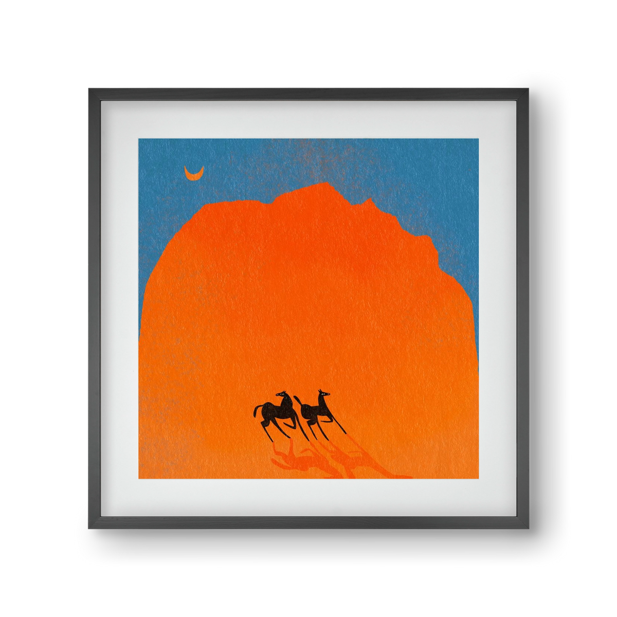 Wadi Rum horses, 30x30 cm (20x20 cm), Fekete keret, paszpartuval