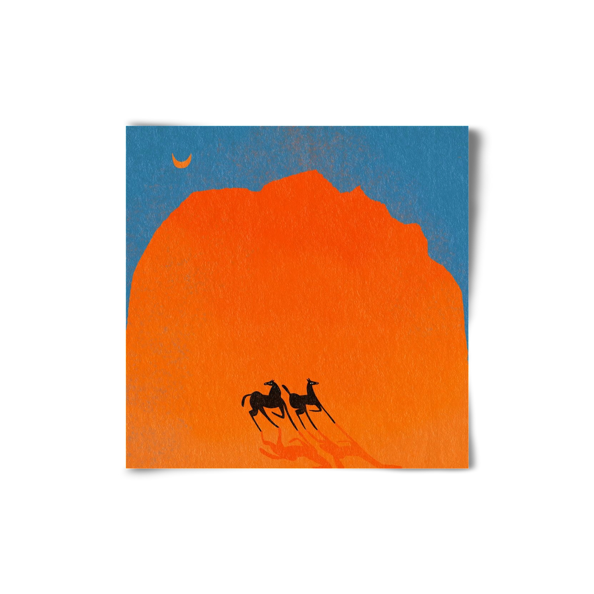Wadi Rum horses, 20x20 cm, Keret nélkül