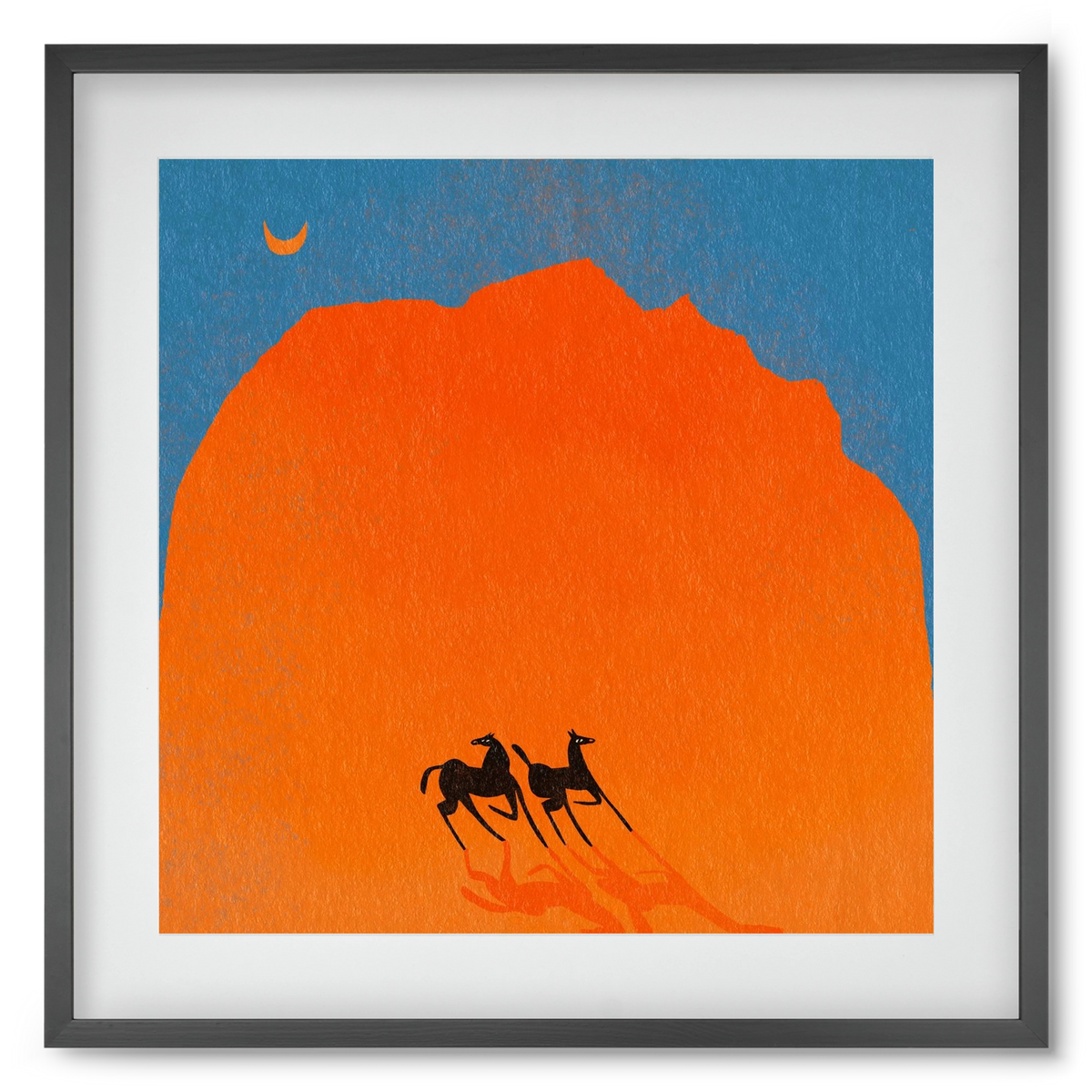 Wadi Rum horses, 50x50 cm (40x40 cm), Fekete keret, paszpartuval