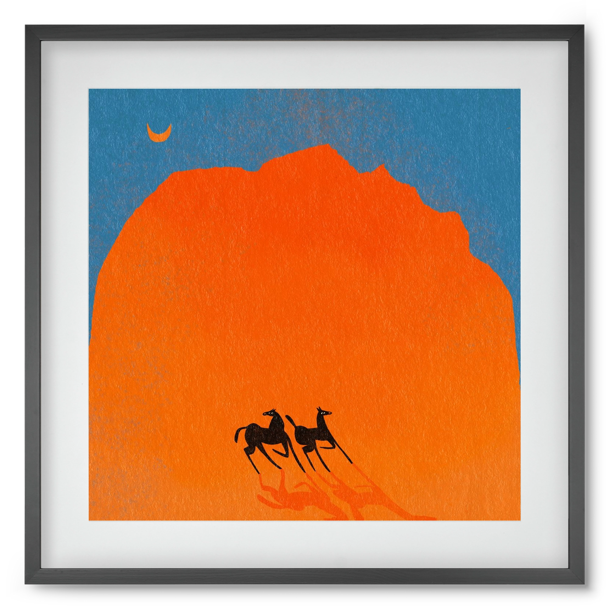 Wadi Rum horses, 50x50 cm (40x40 cm), Fekete keret, paszpartuval