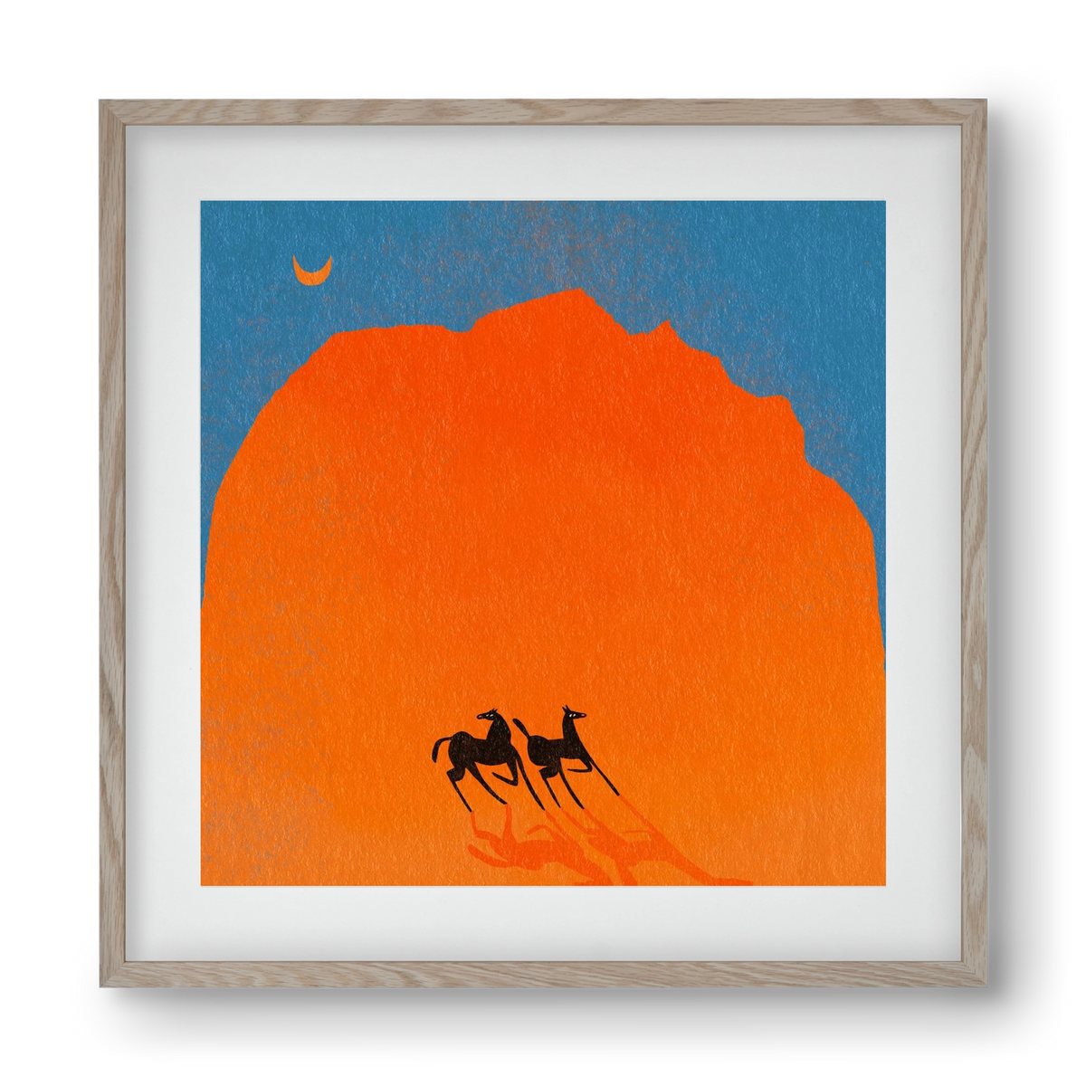 Wadi Rum horses, 40x40 cm (30x30 cm), Tölgy keret, paszpartuval