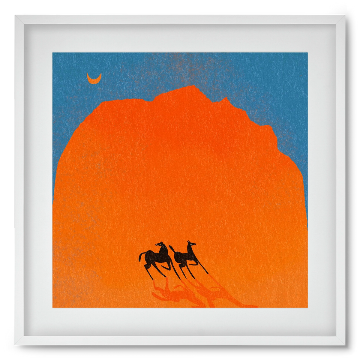 Wadi Rum horses, 50x50 cm (40x40 cm), Fehér keret, paszpartuval