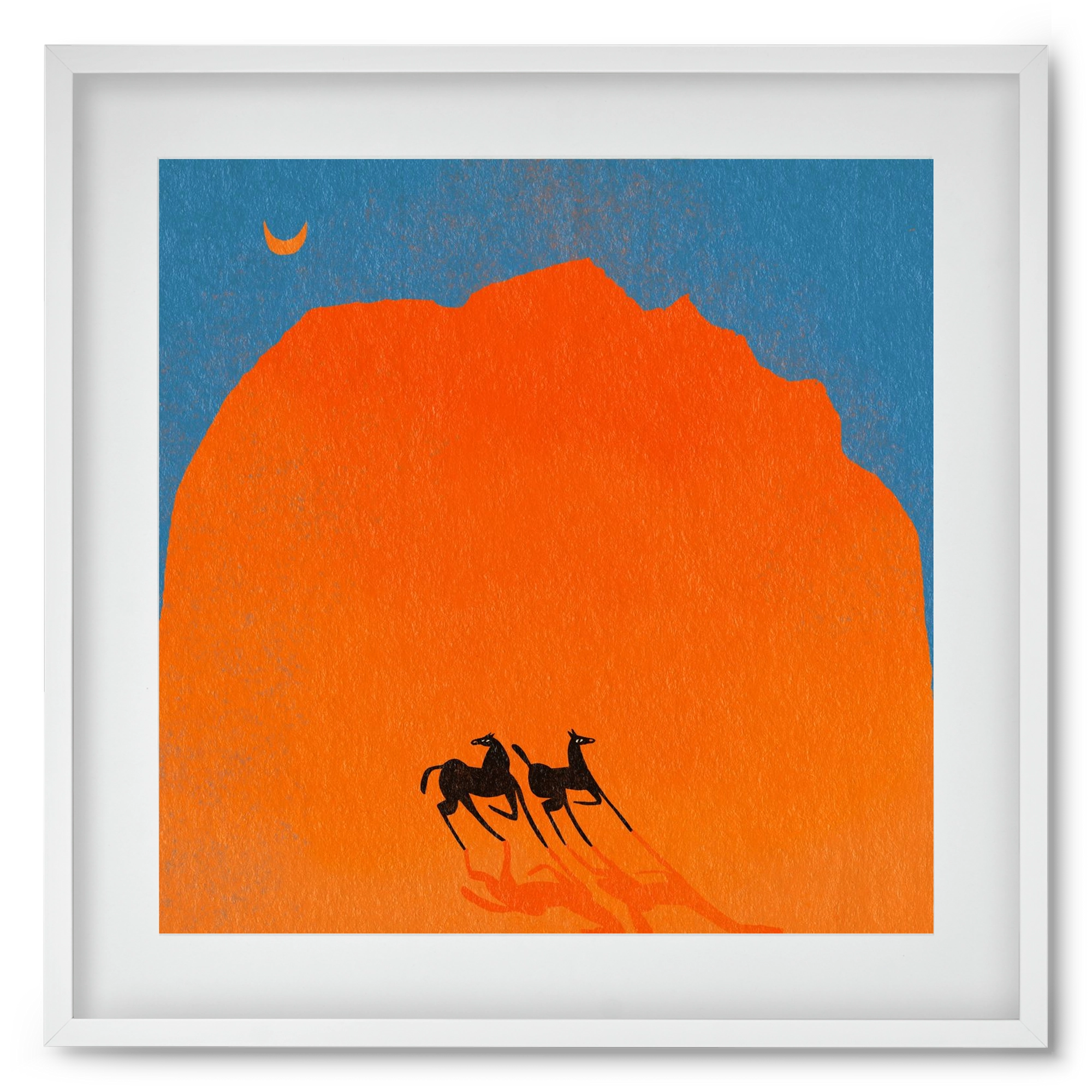 Wadi Rum horses, 50x50 cm (40x40 cm), Fehér keret, paszpartuval