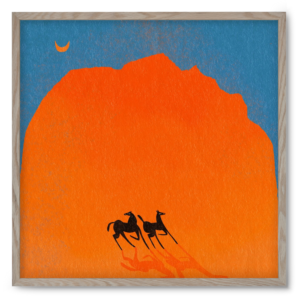 Wadi Rum horses, 50x50 cm (50x50 cm), Tölgy keret