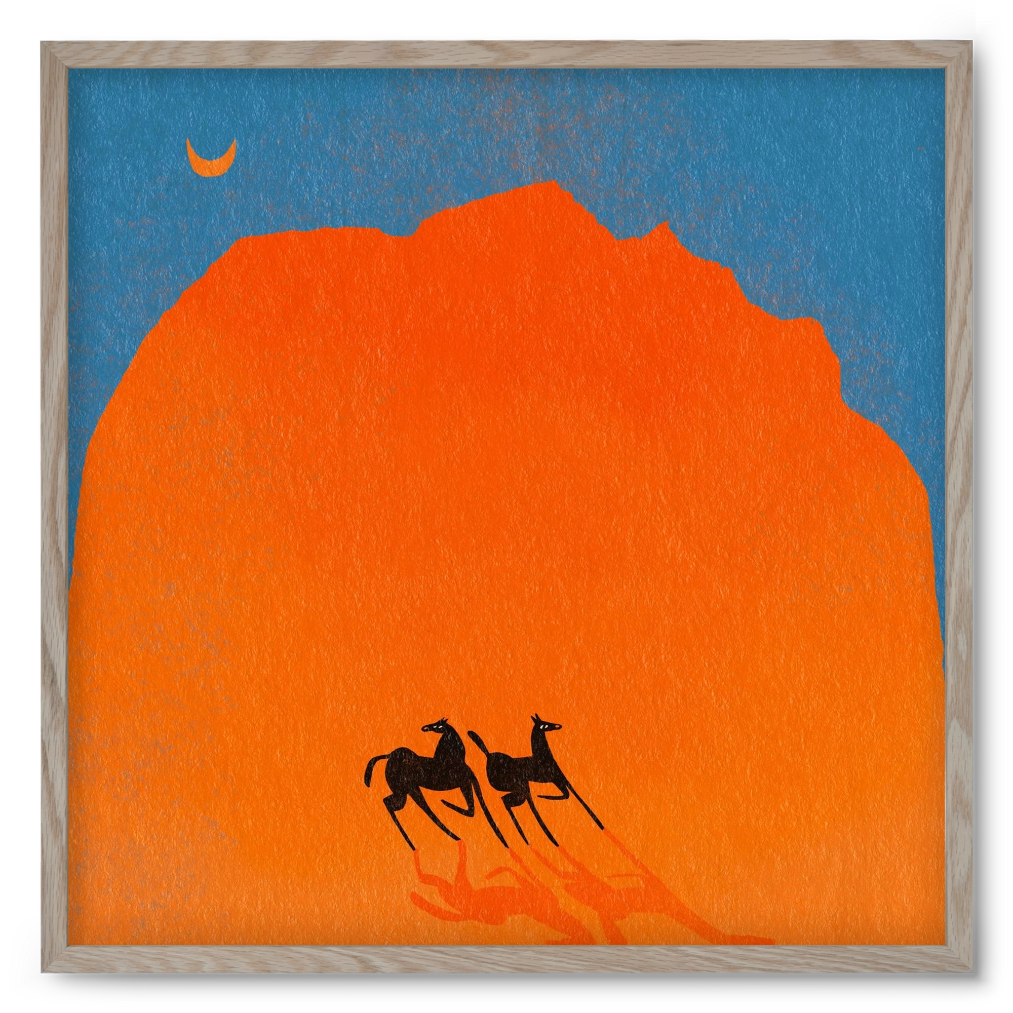 Wadi Rum horses, 50x50 cm (50x50 cm), Tölgy keret
