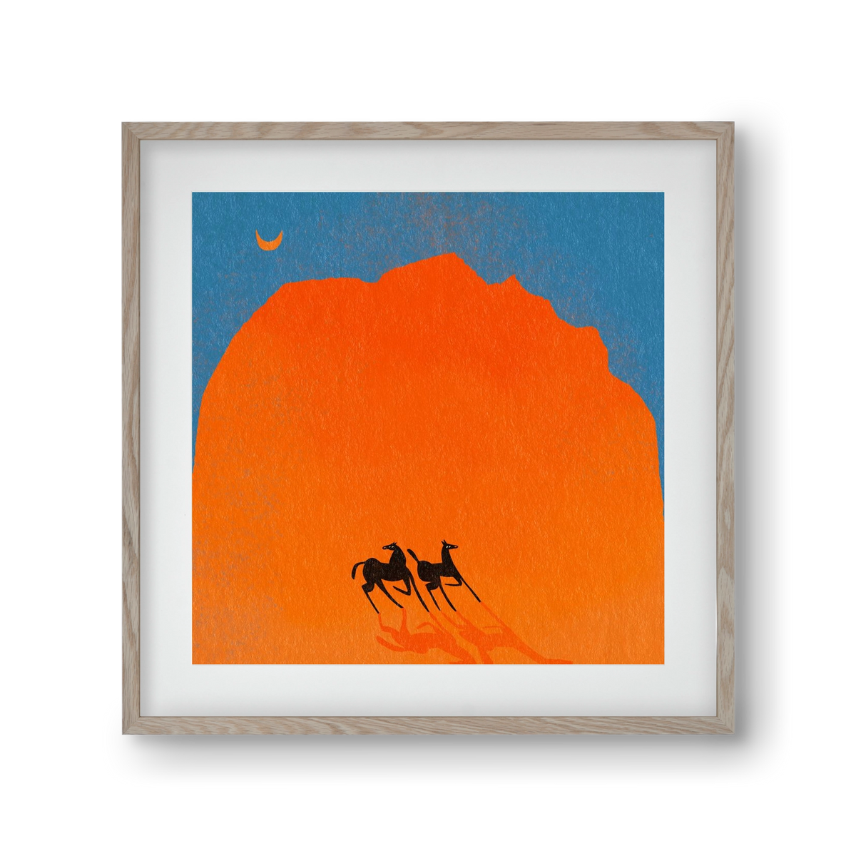 Wadi Rum horses, 30x30 cm (20x20 cm), Tölgy keret, paszpartuval