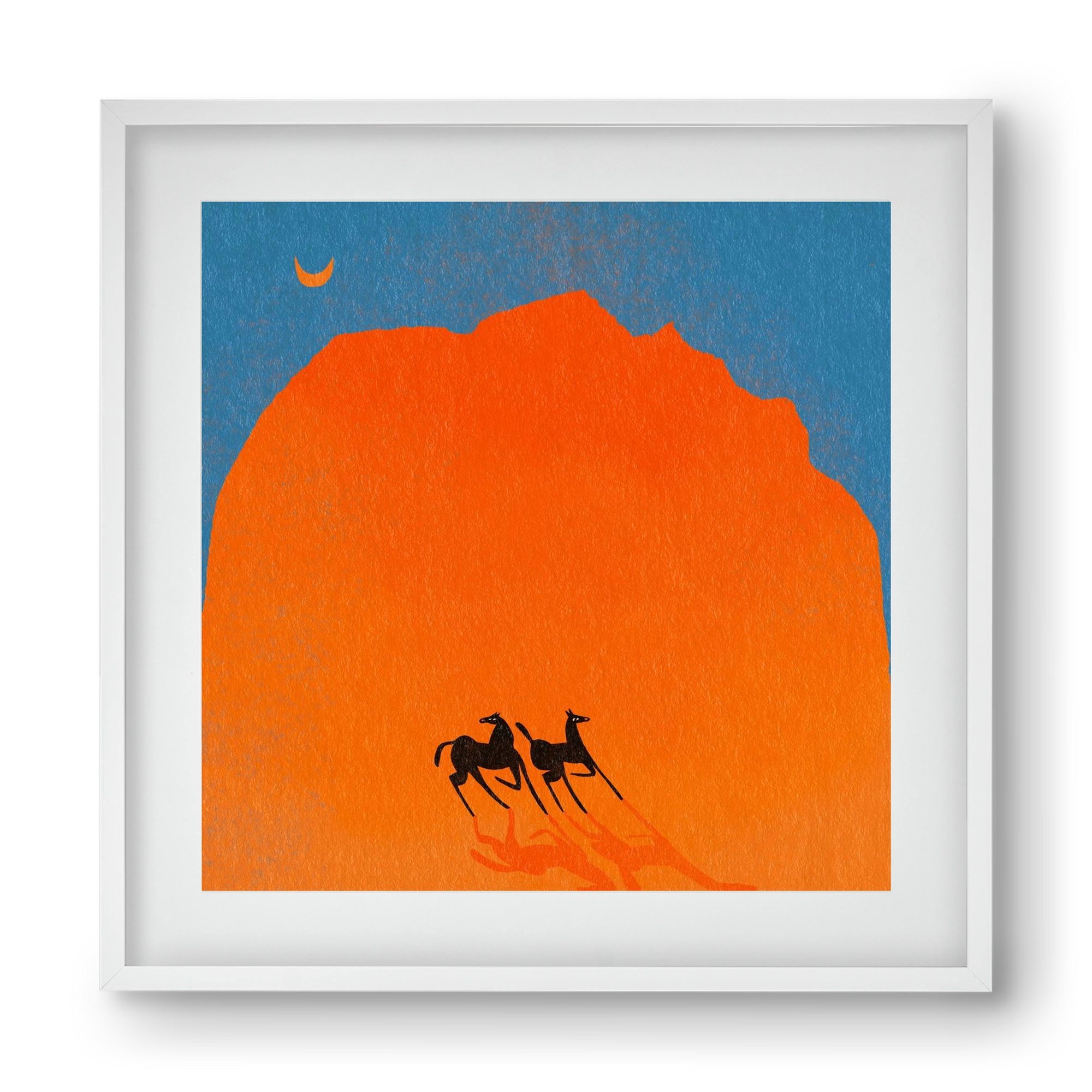 Wadi Rum horses, 40x40 cm (30x30 cm), Fehér keret, paszpartuval