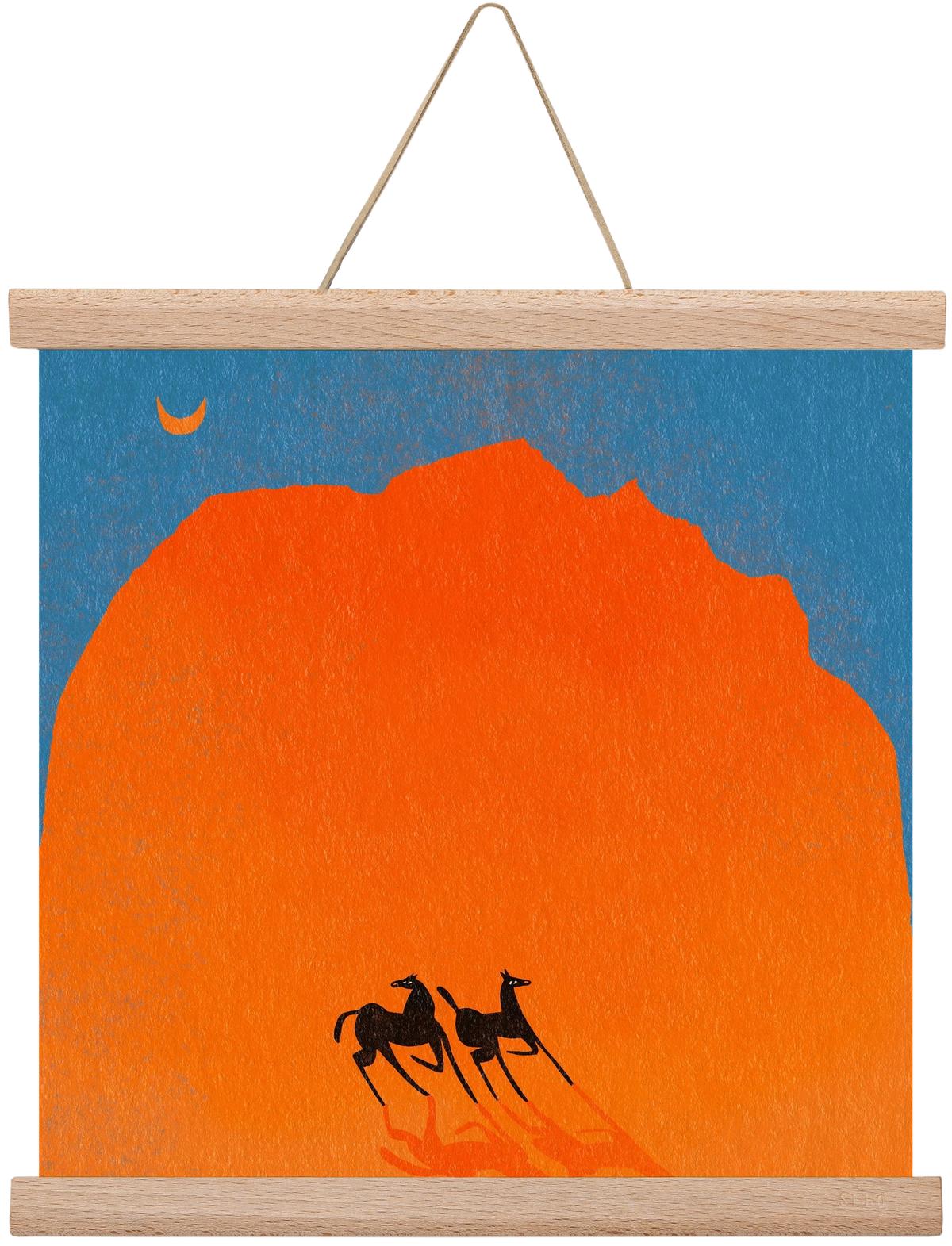 Wadi Rum horses, 30x30 cm (30x30 cm), Tölgy akasztó