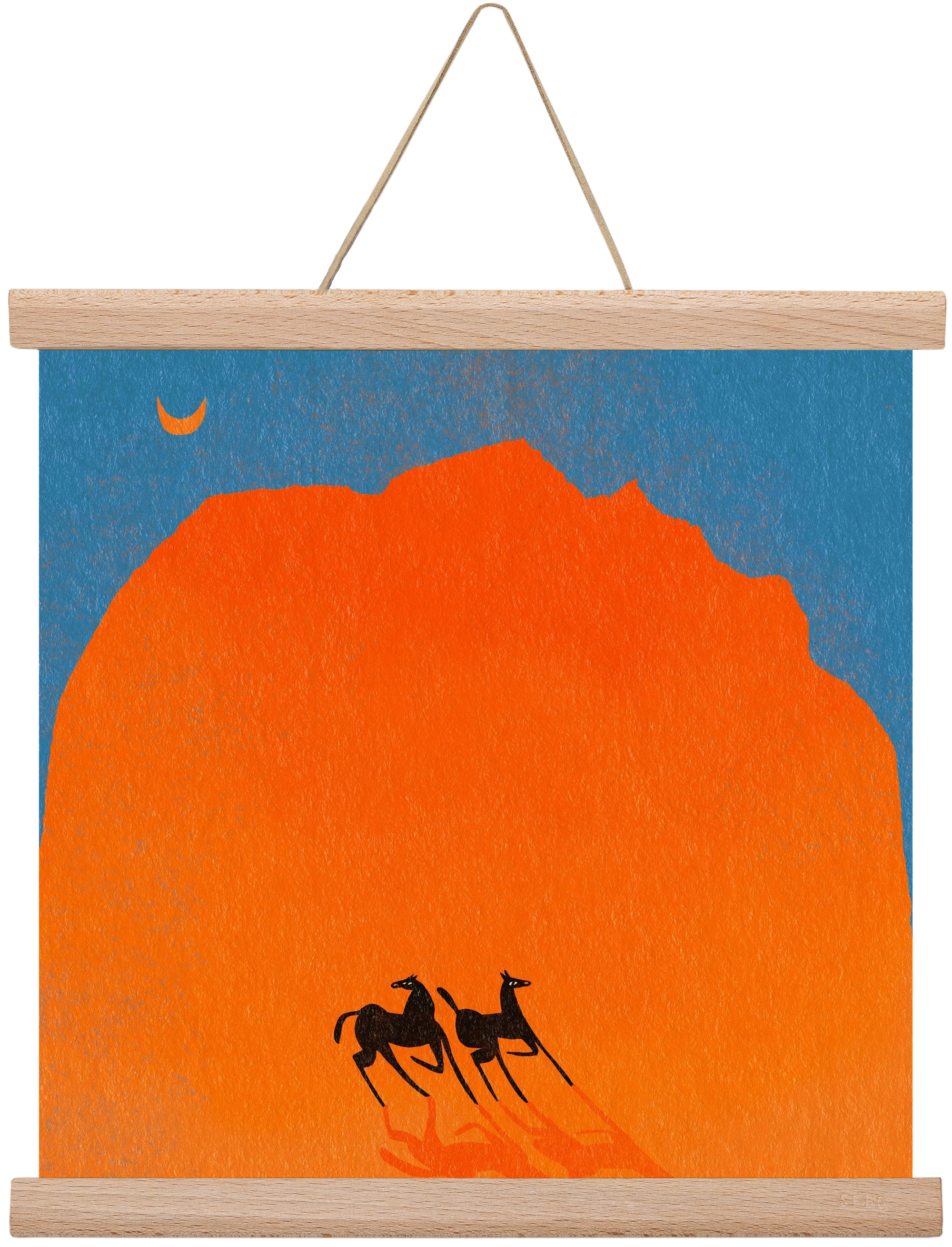 Wadi Rum horses, 30x30 cm (30x30 cm), Tölgy akasztó