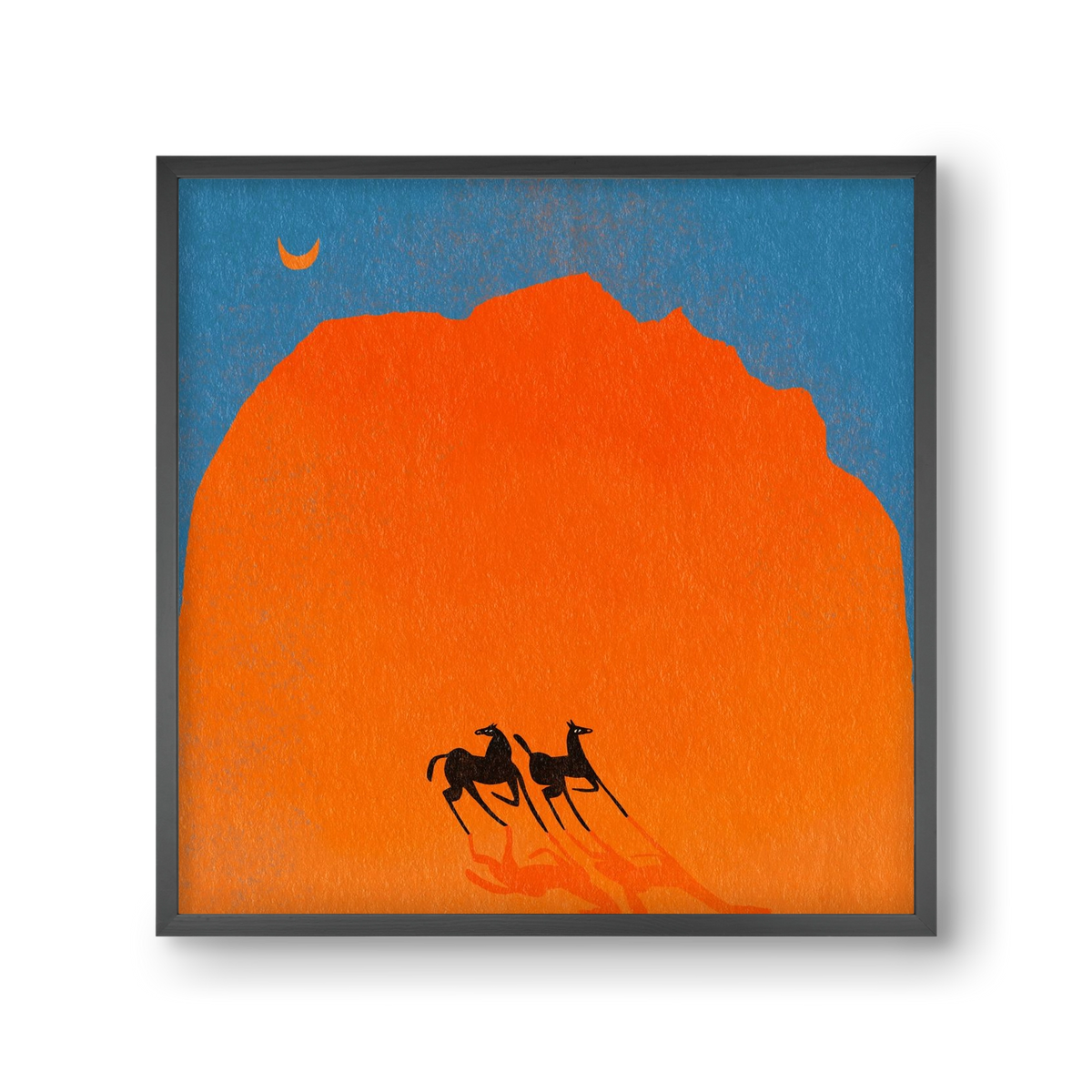 Wadi Rum horses, 30x30 cm (30x30 cm), Fekete keret
