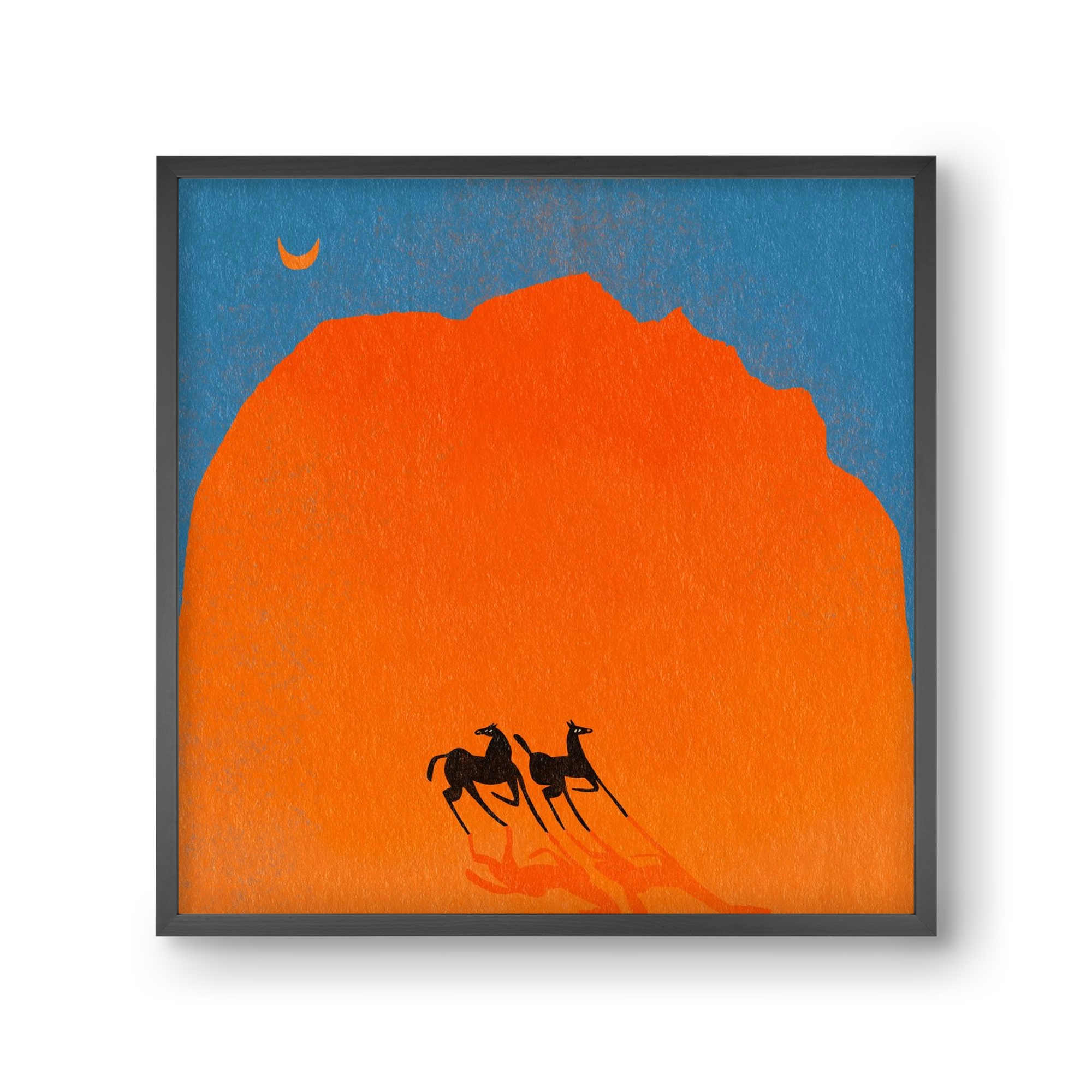 Wadi Rum horses, 30x30 cm (30x30 cm), Fekete keret