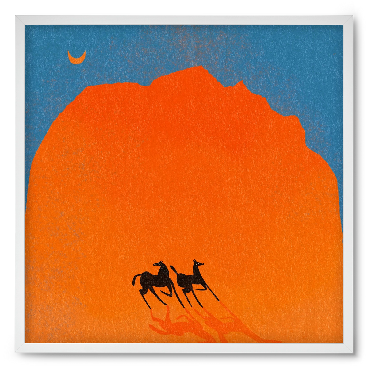 Wadi Rum horses, 50x50 cm (50x50 cm), Fehér keret