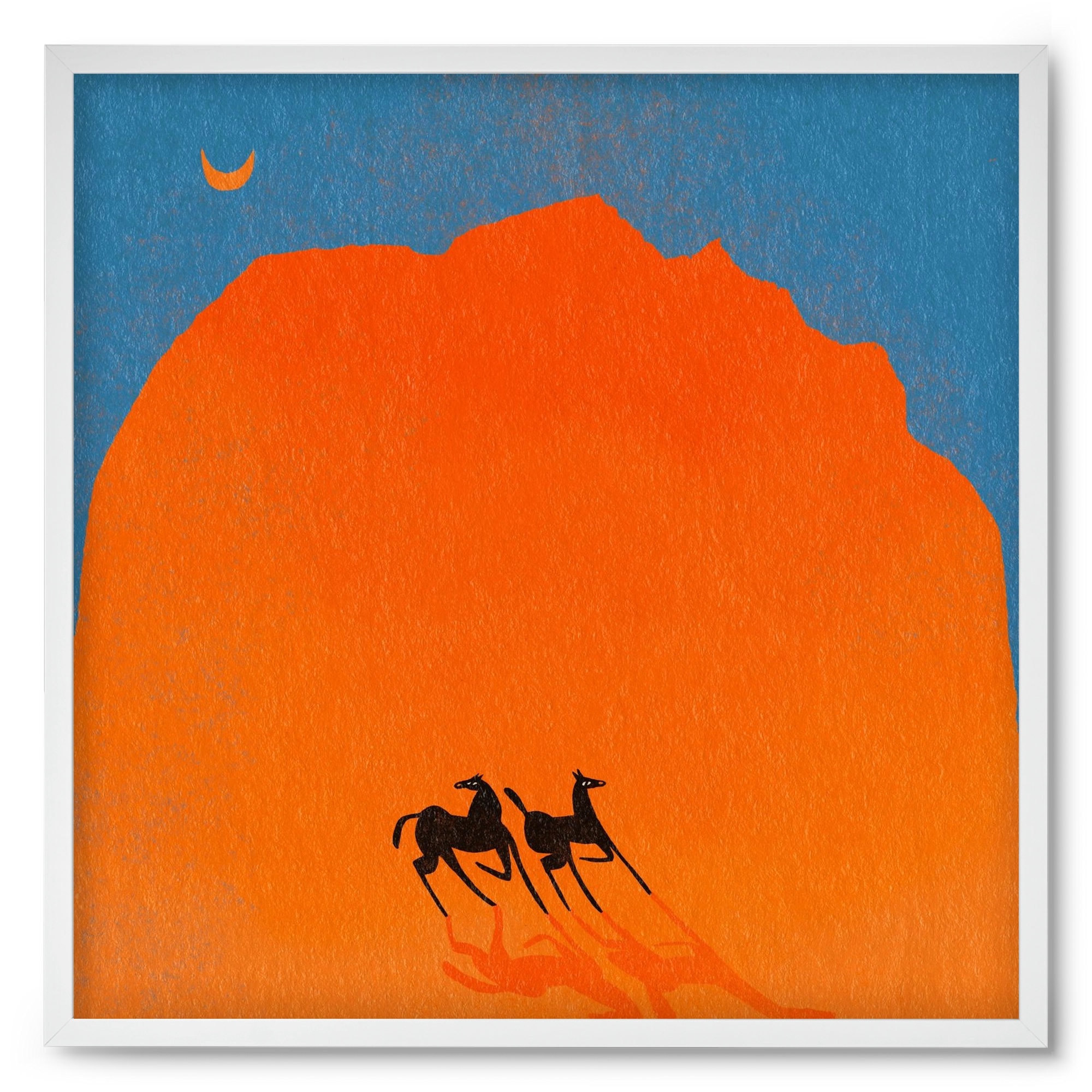 Wadi Rum horses, 50x50 cm (50x50 cm), Fehér keret
