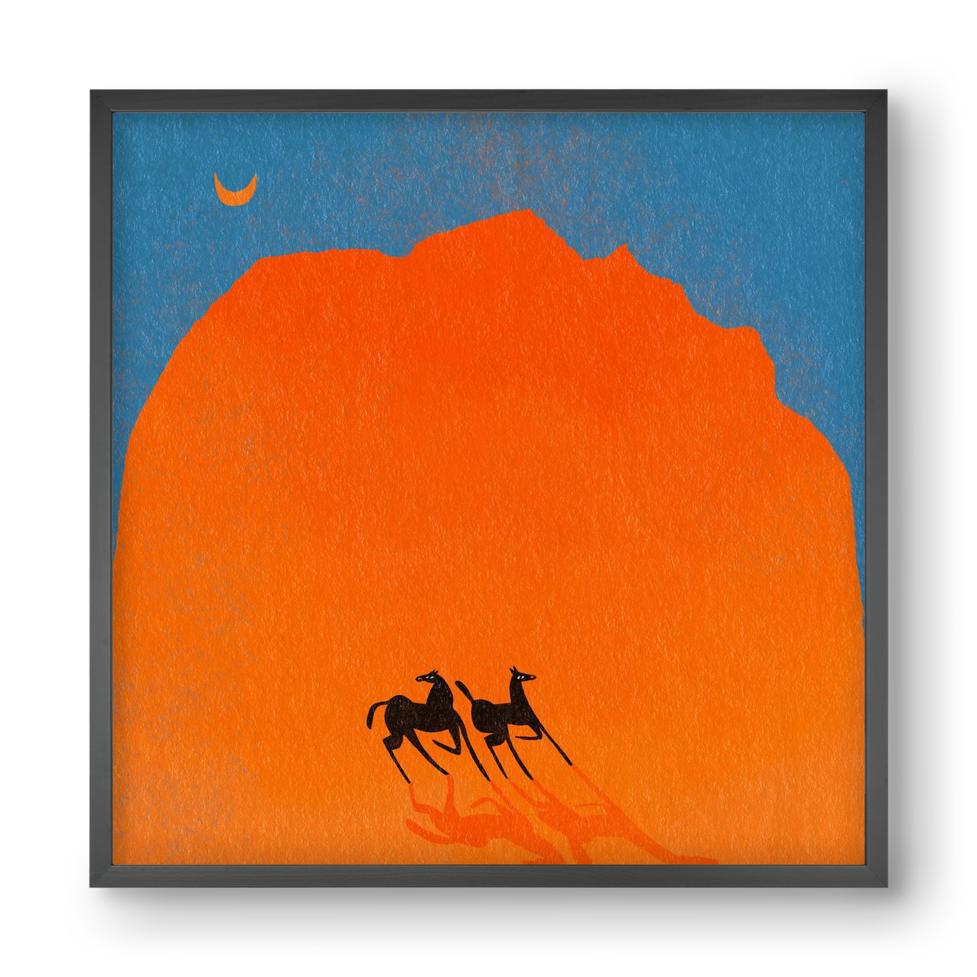 Wadi Rum horses, 40x40 cm (40x40 cm), Fekete keret