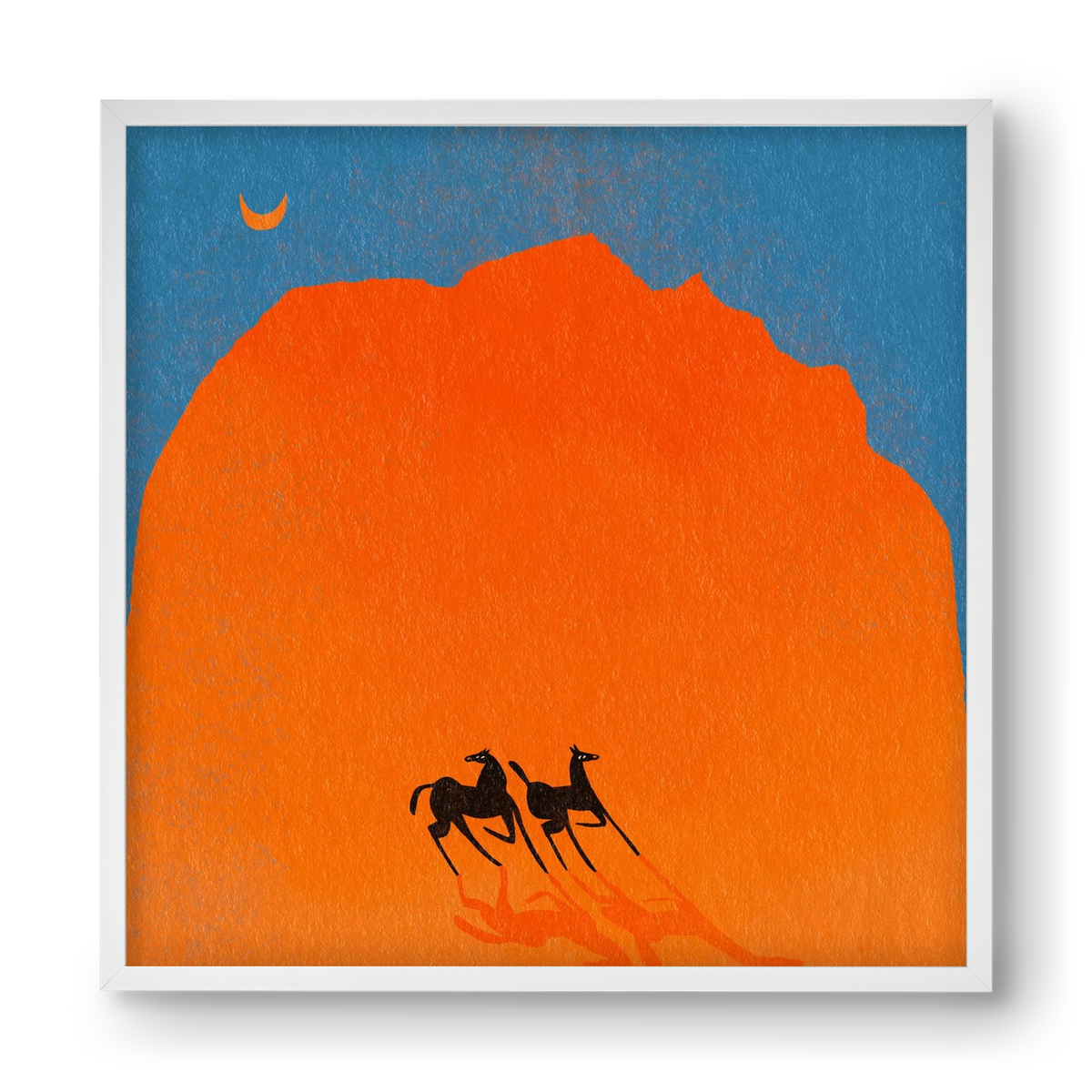 Wadi Rum horses, 40x40 cm (40x40 cm), Fehér keret