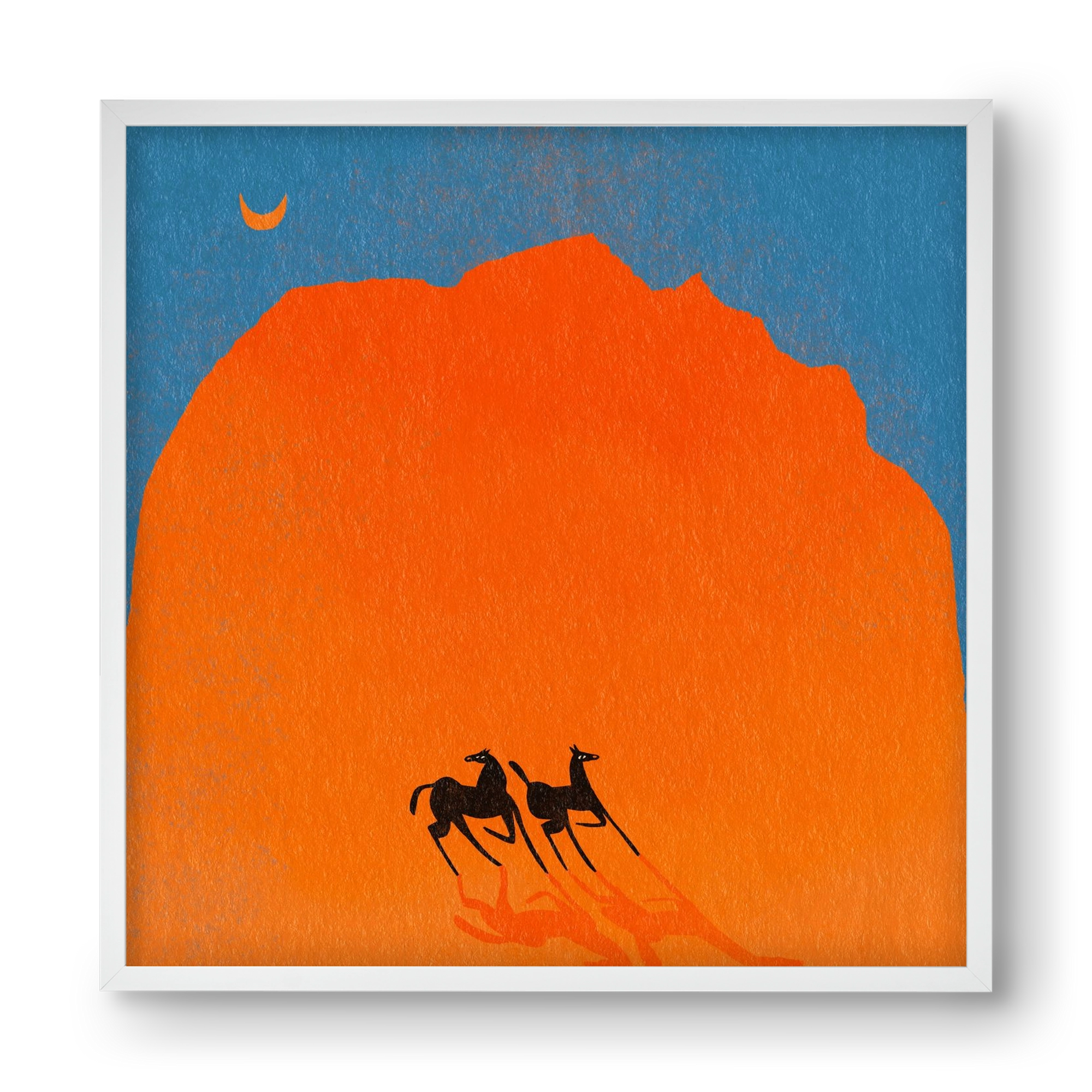 Wadi Rum horses, 40x40 cm (40x40 cm), Fehér keret