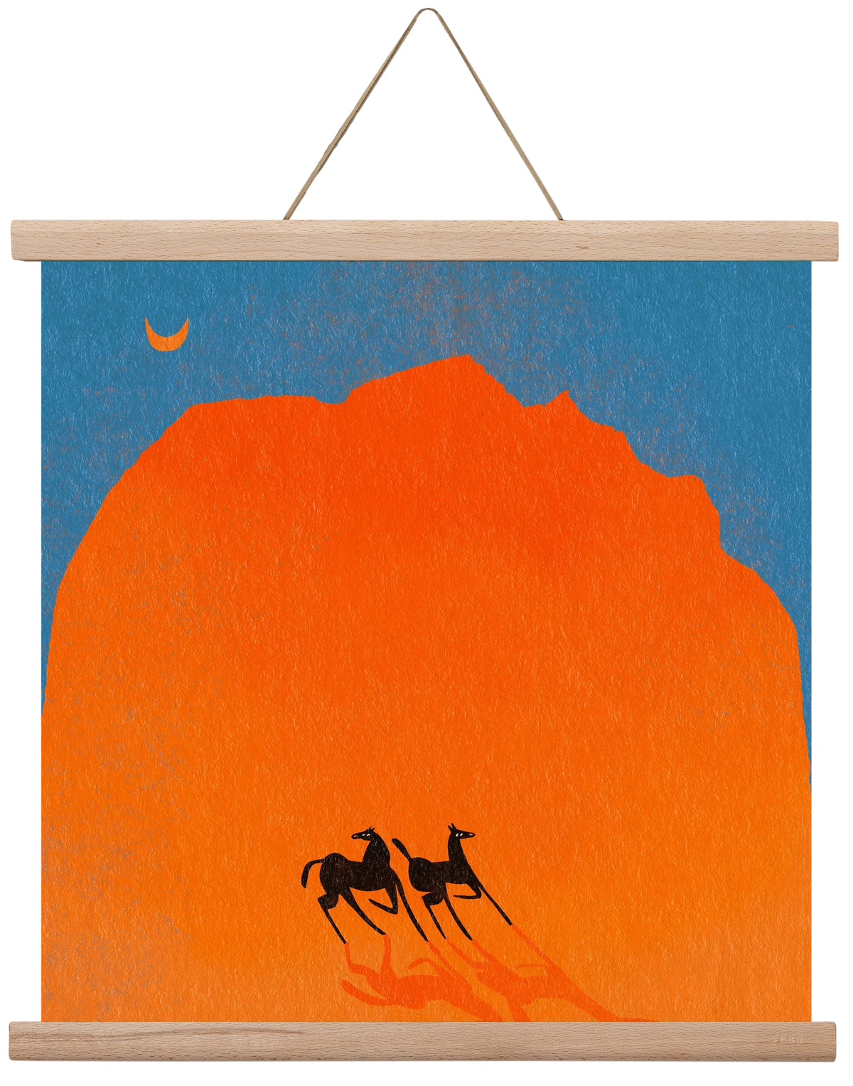 Wadi Rum horses, 40x40 cm (40x40 cm), Tölgy akasztó