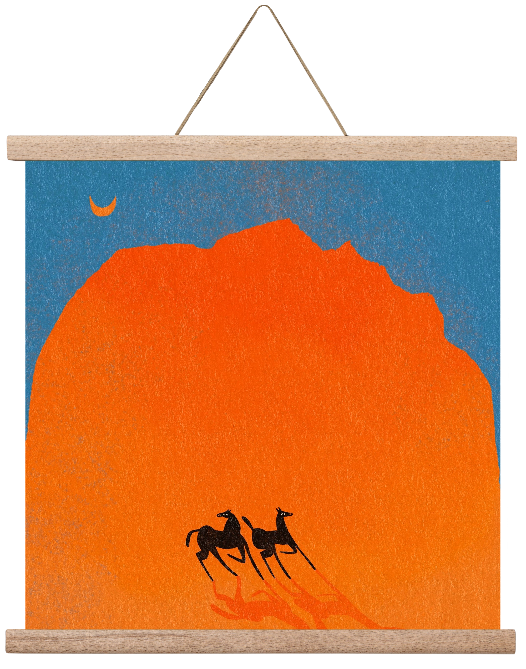 Wadi Rum horses, 40x40 cm (40x40 cm), Tölgy akasztó