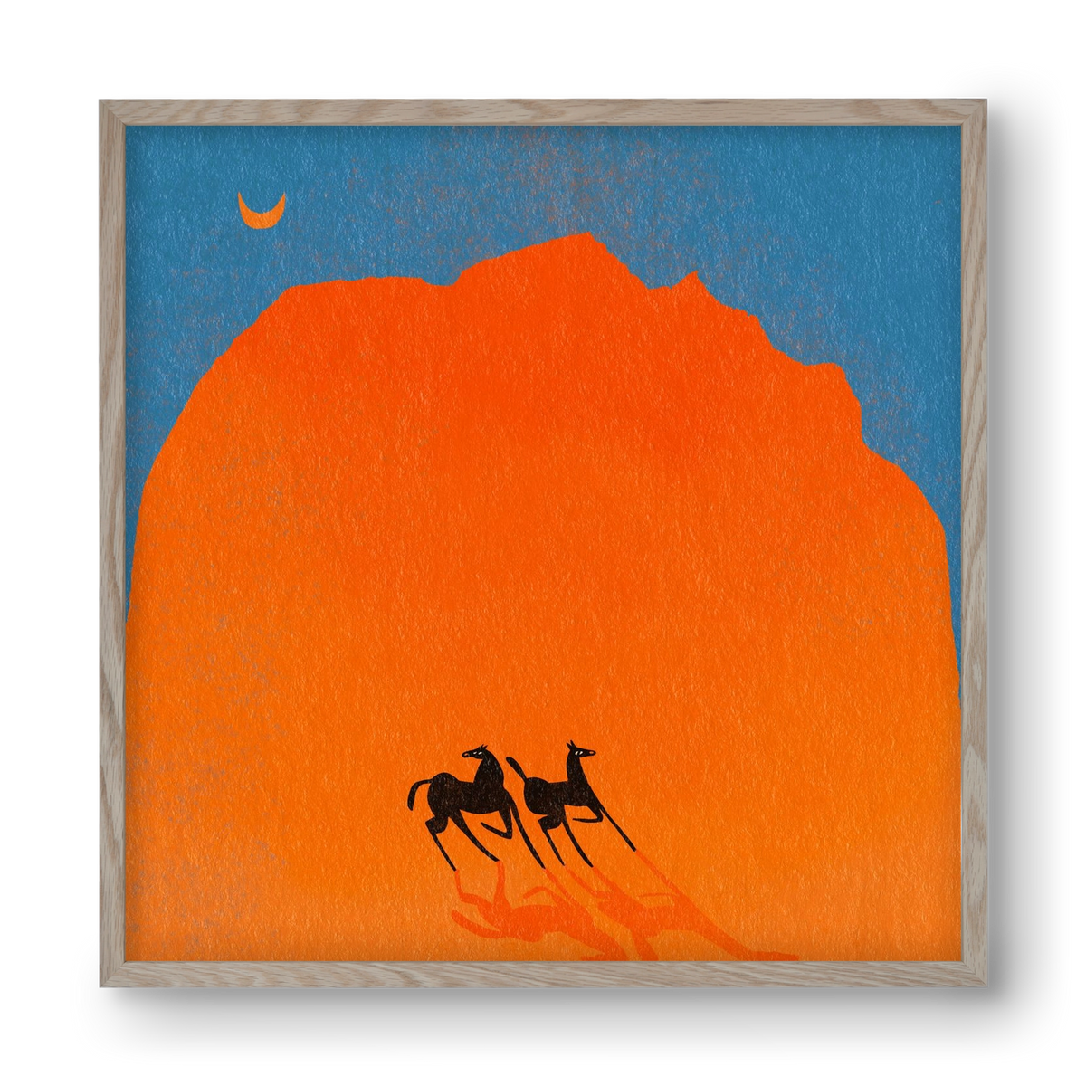 Wadi Rum horses, 40x40 cm (40x40 cm), Tölgy keret