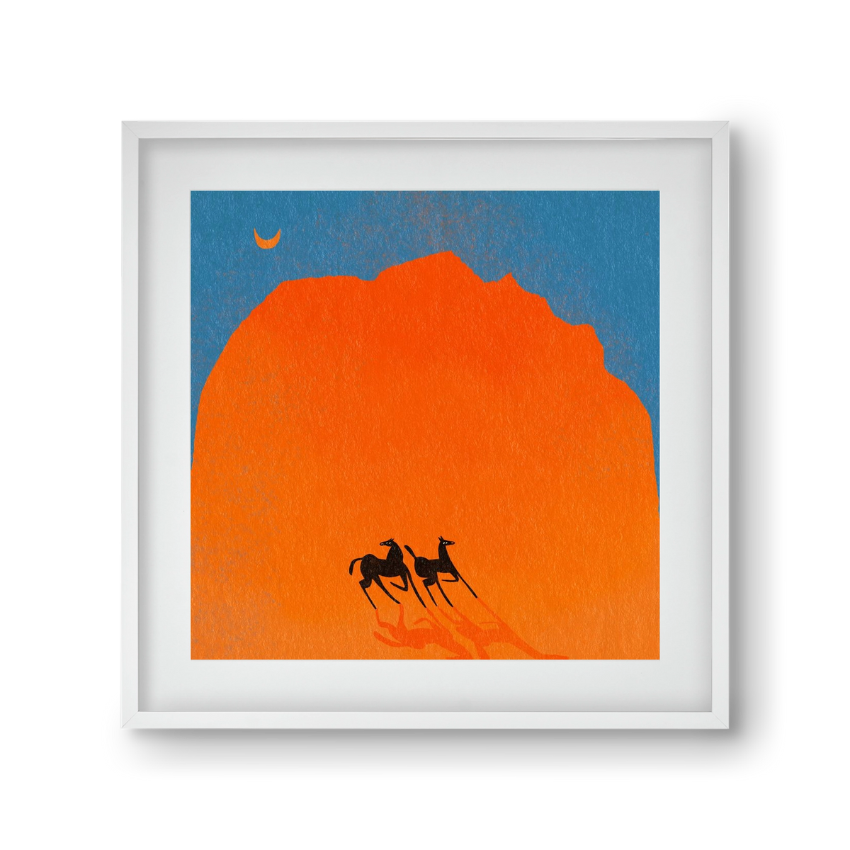 Wadi Rum horses, 30x30 cm (20x20 cm), Fehér keret, paszpartuval