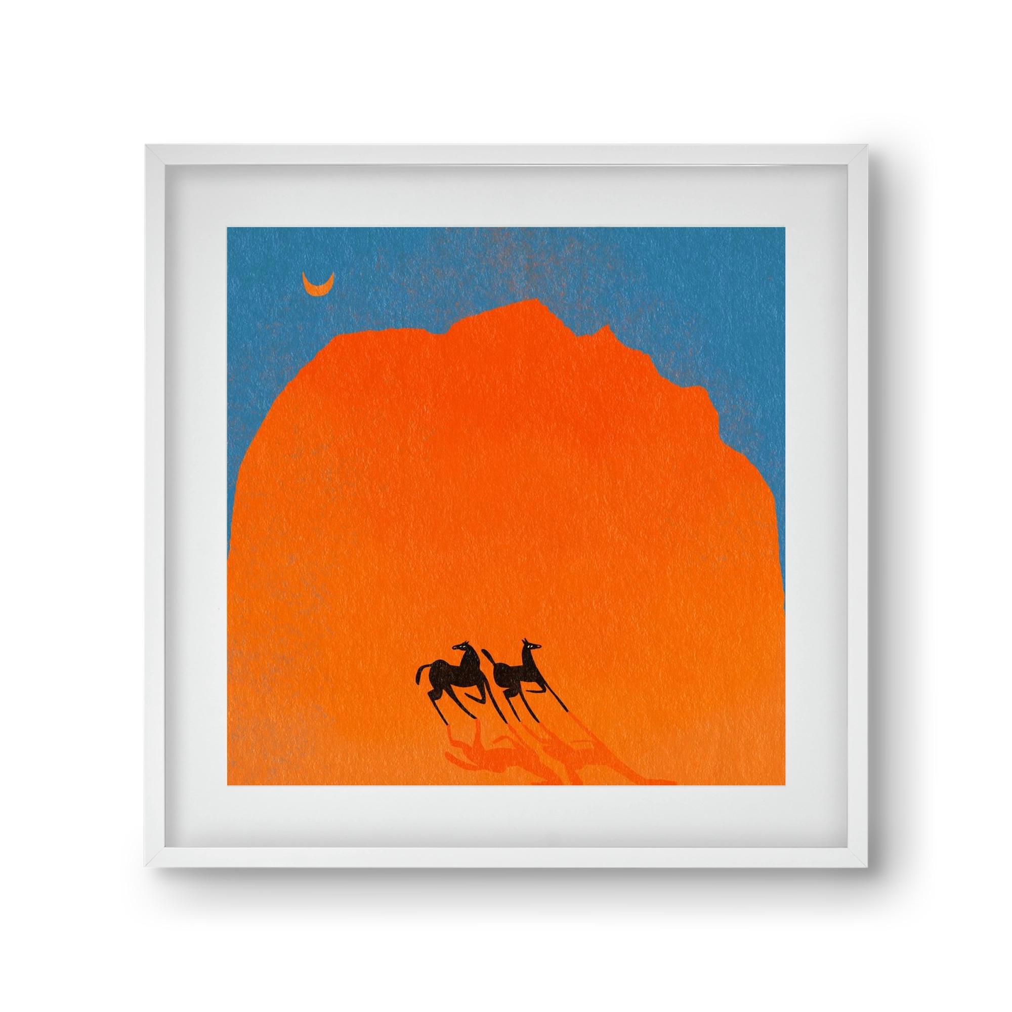 Wadi Rum horses, 30x30 cm (20x20 cm), Fehér keret, paszpartuval