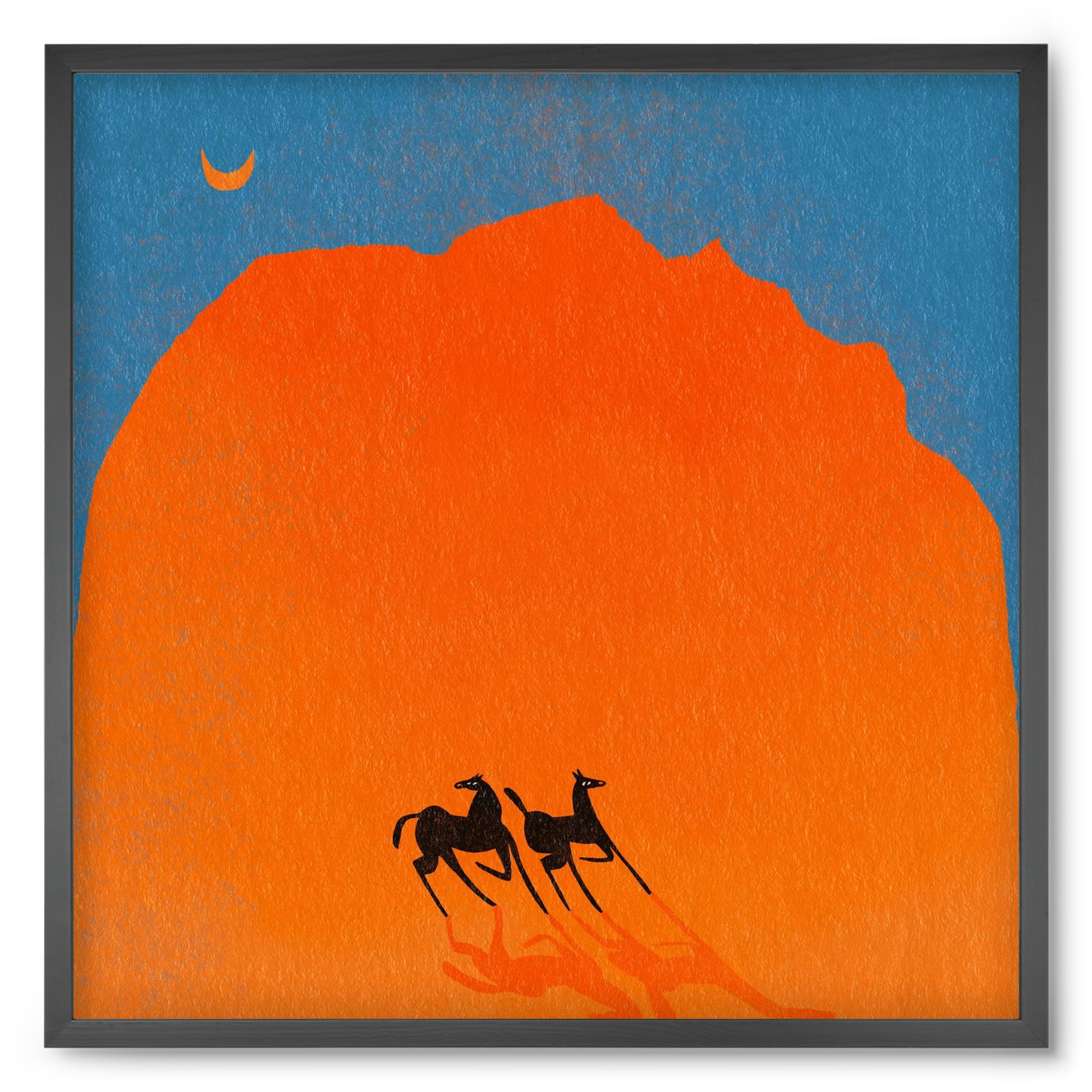 Wadi Rum horses, 50x50 cm (50x50 cm), Fekete keret
