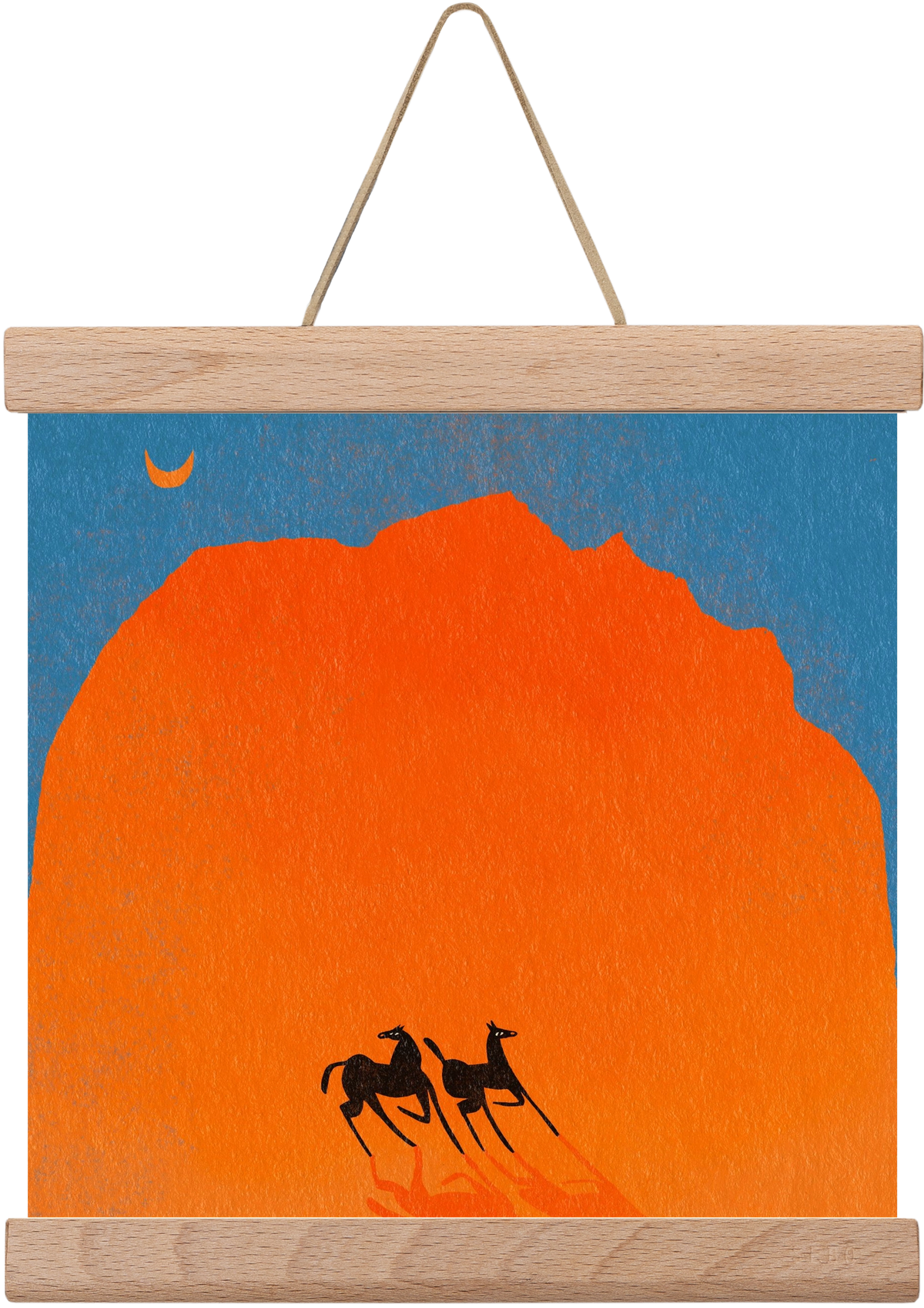Wadi Rum horses, 20x20 cm (20x20 cm), Tölgy akasztó