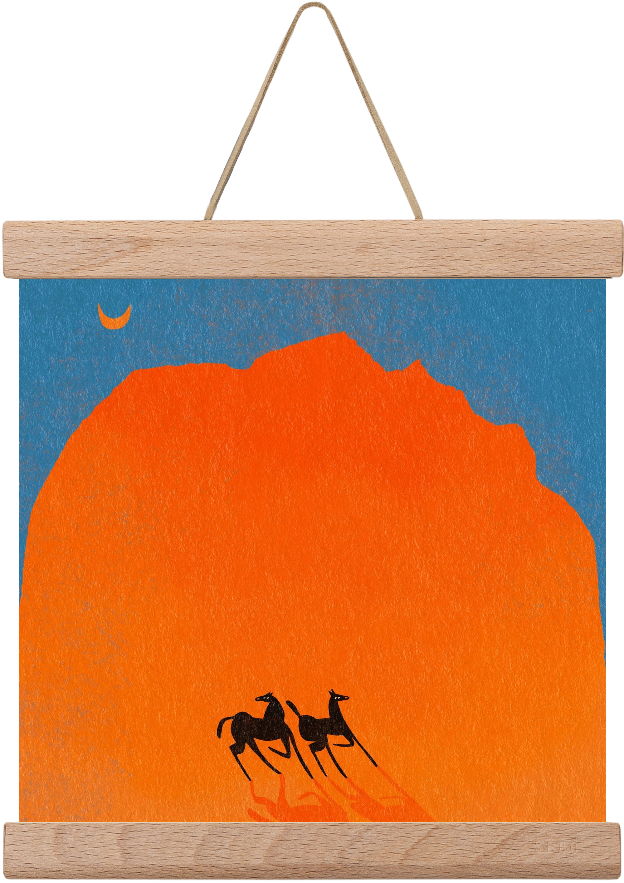 Wadi Rum horses, 20x20 cm (20x20 cm), Tölgy akasztó