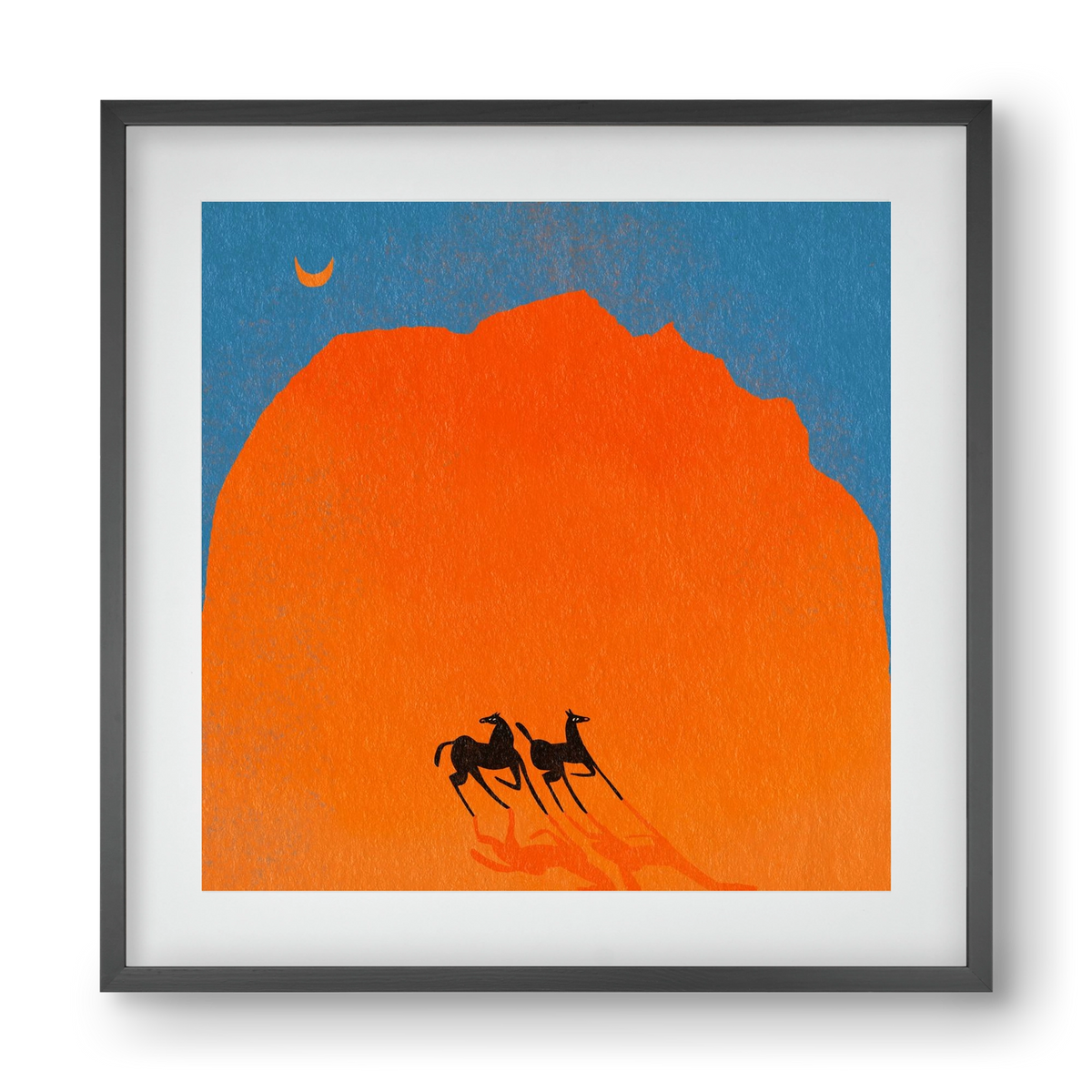 Wadi Rum horses, 40x40 cm (30x30 cm), Fekete keret, paszpartuval