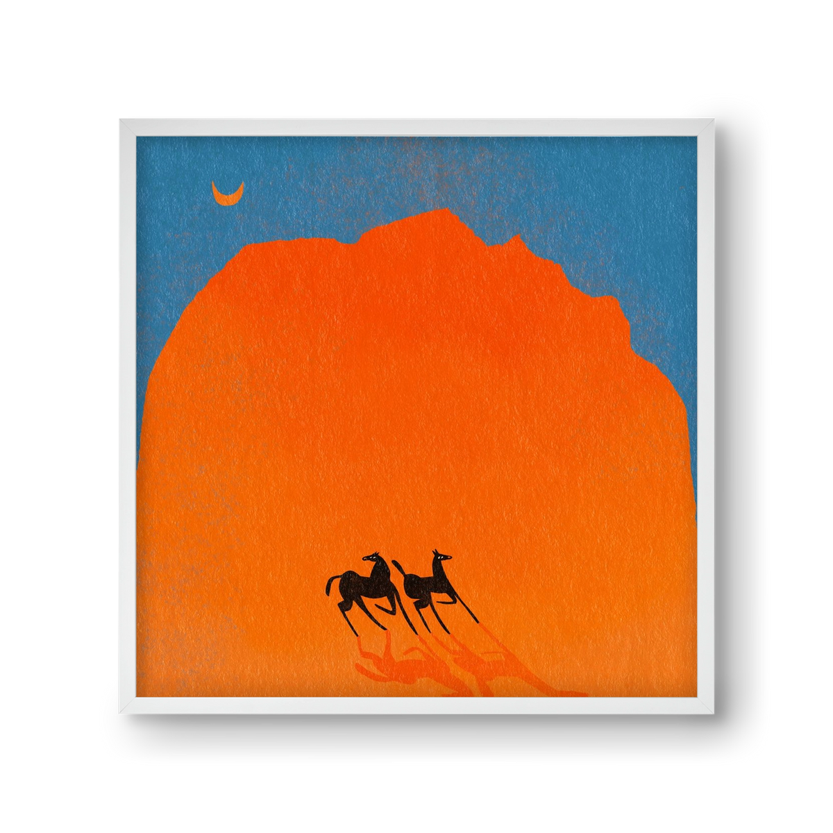 Wadi Rum horses, 30x30 cm (30x30 cm), Fehér keret