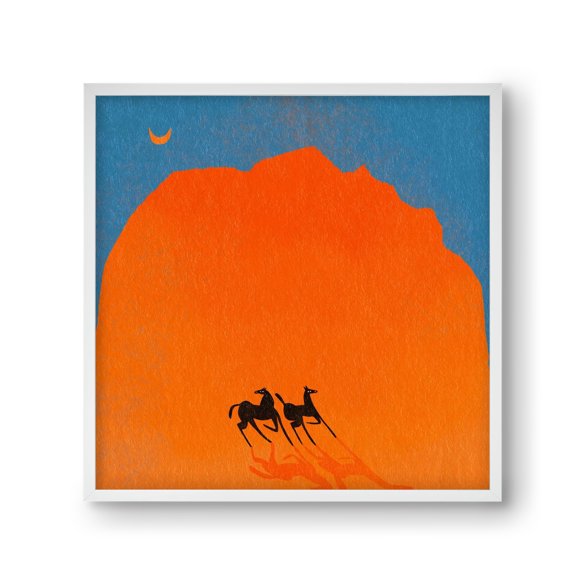 Wadi Rum horses, 30x30 cm (30x30 cm), Fehér keret
