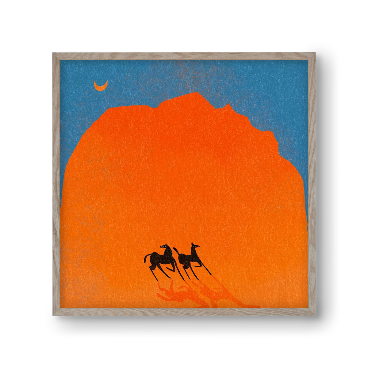 Wadi Rum horses, 30x30 cm (30x30 cm), Tölgy keret