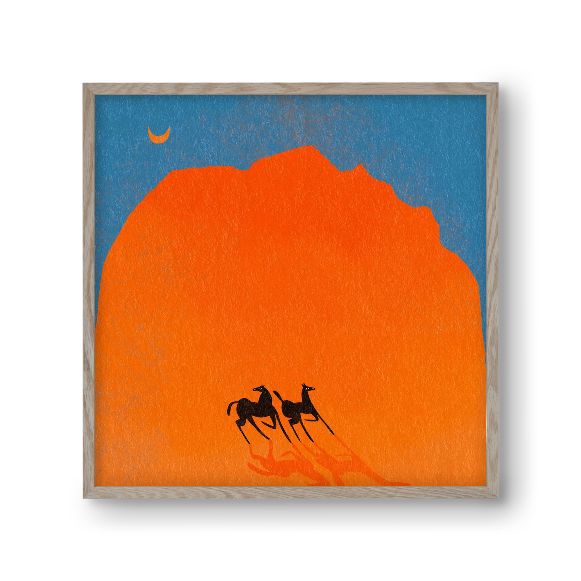 Wadi Rum horses, 30x30 cm (30x30 cm), Tölgy keret