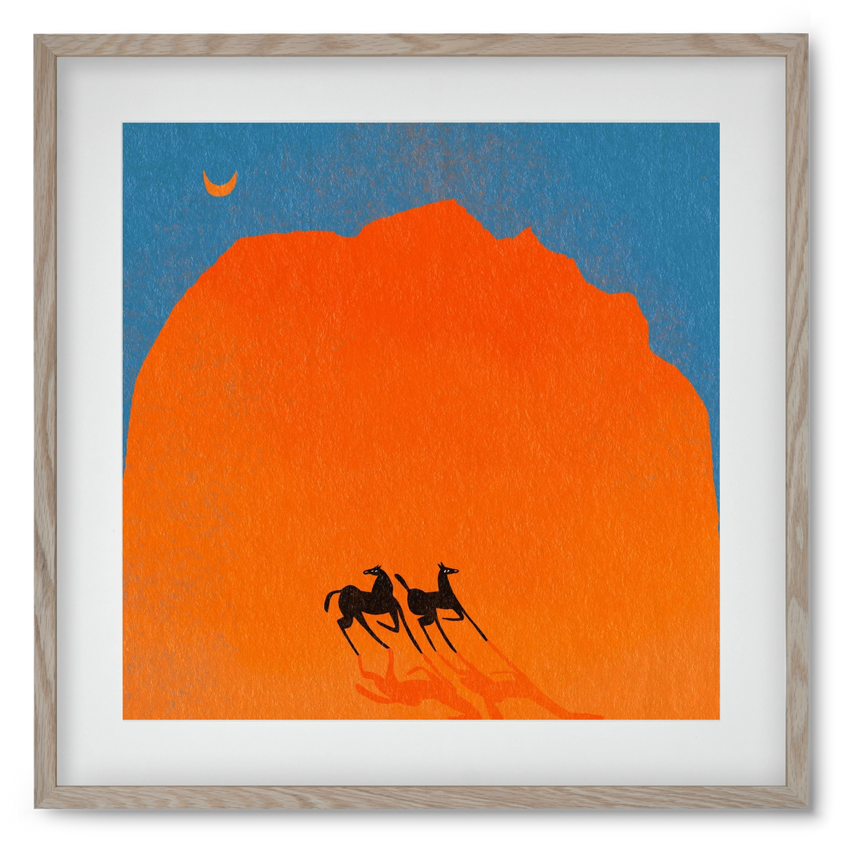 Wadi Rum horses, 50x50 cm (40x40 cm), Tölgy keret, paszpartuval