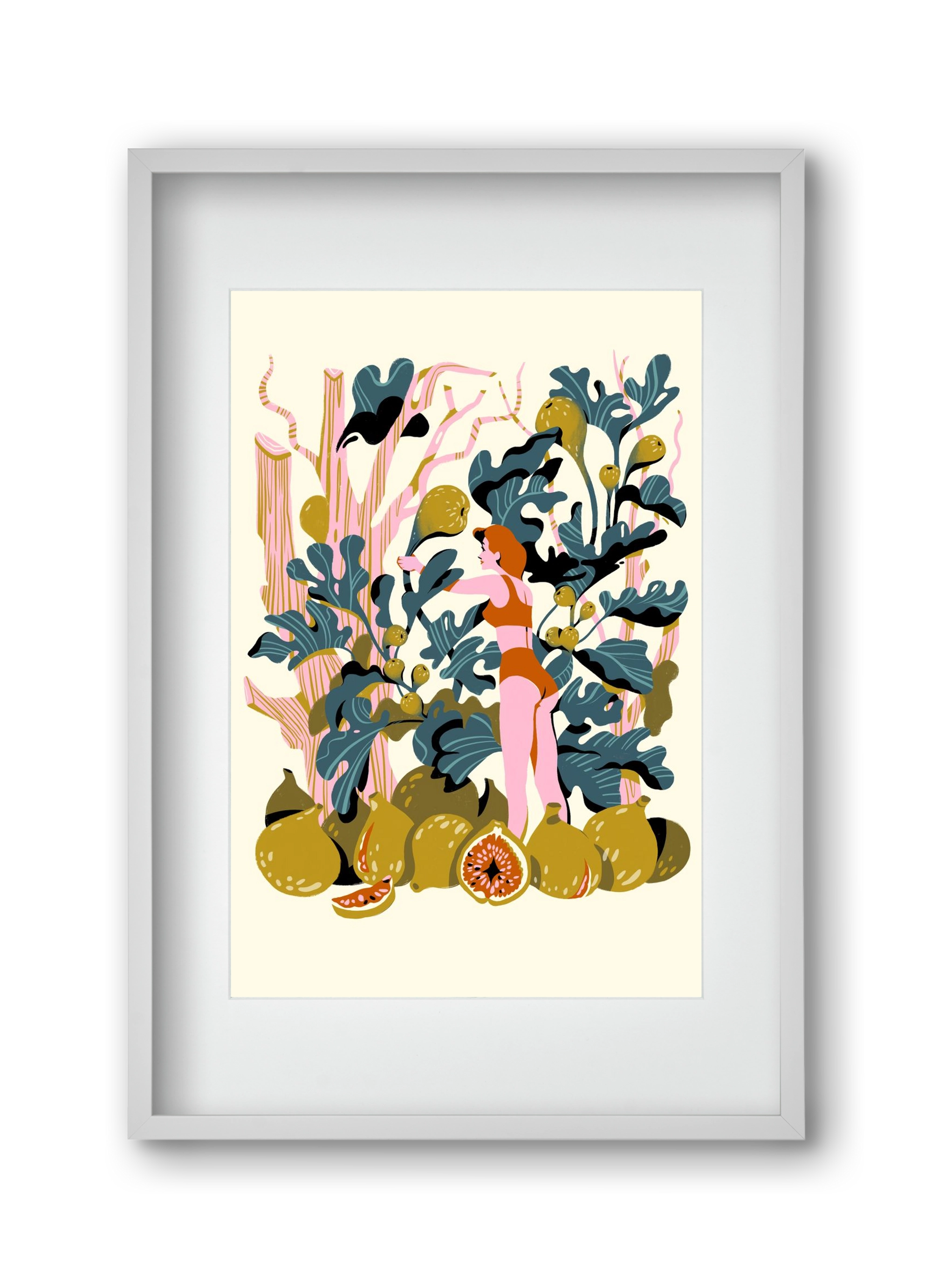 Füge, 30x45 cm (20x30 cm), Fehér keret, paszpartuval