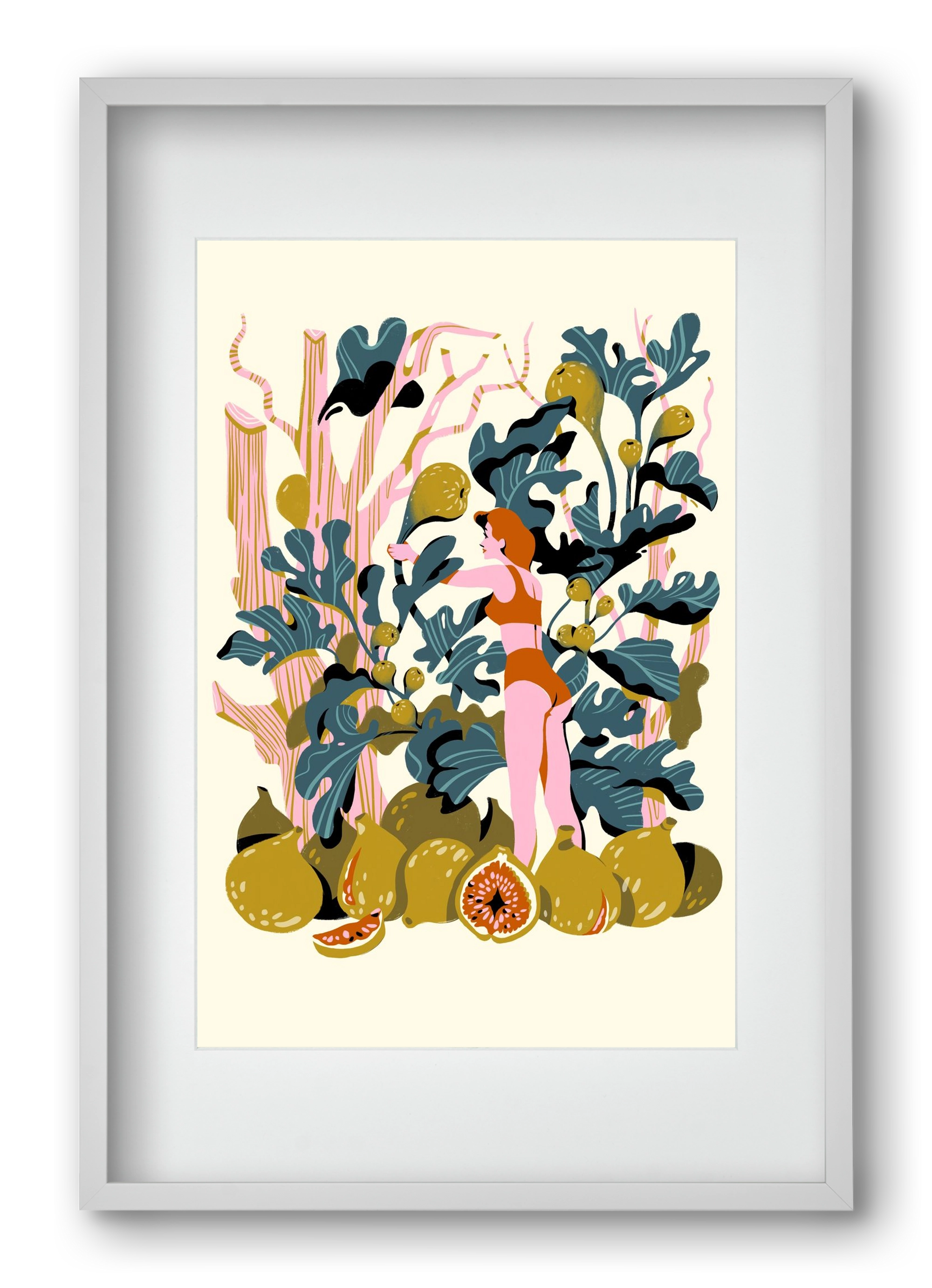 Füge, 40x60 cm (30x45 cm), Fehér keret, paszpartuval