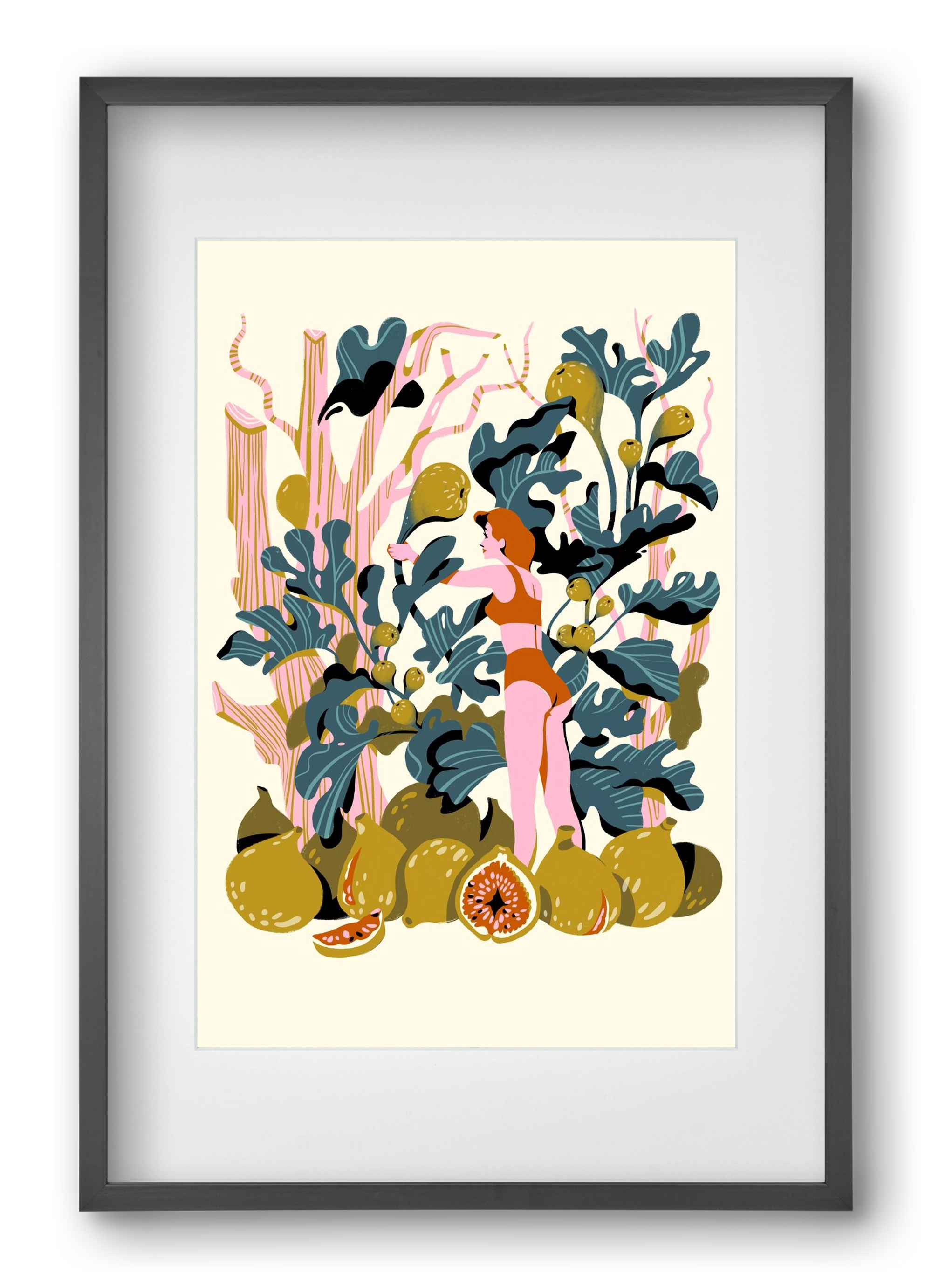 Füge, 40x60 cm (30x45 cm), Fekete keret, paszpartuval