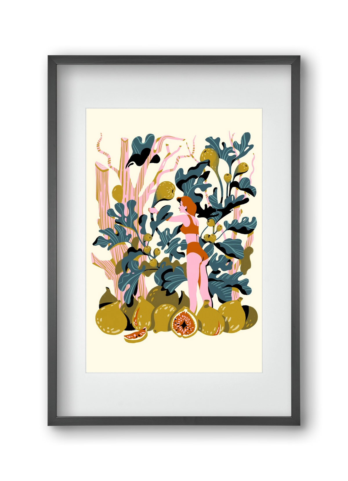 Füge, 30x45 cm (20x30 cm), Fekete keret, paszpartuval