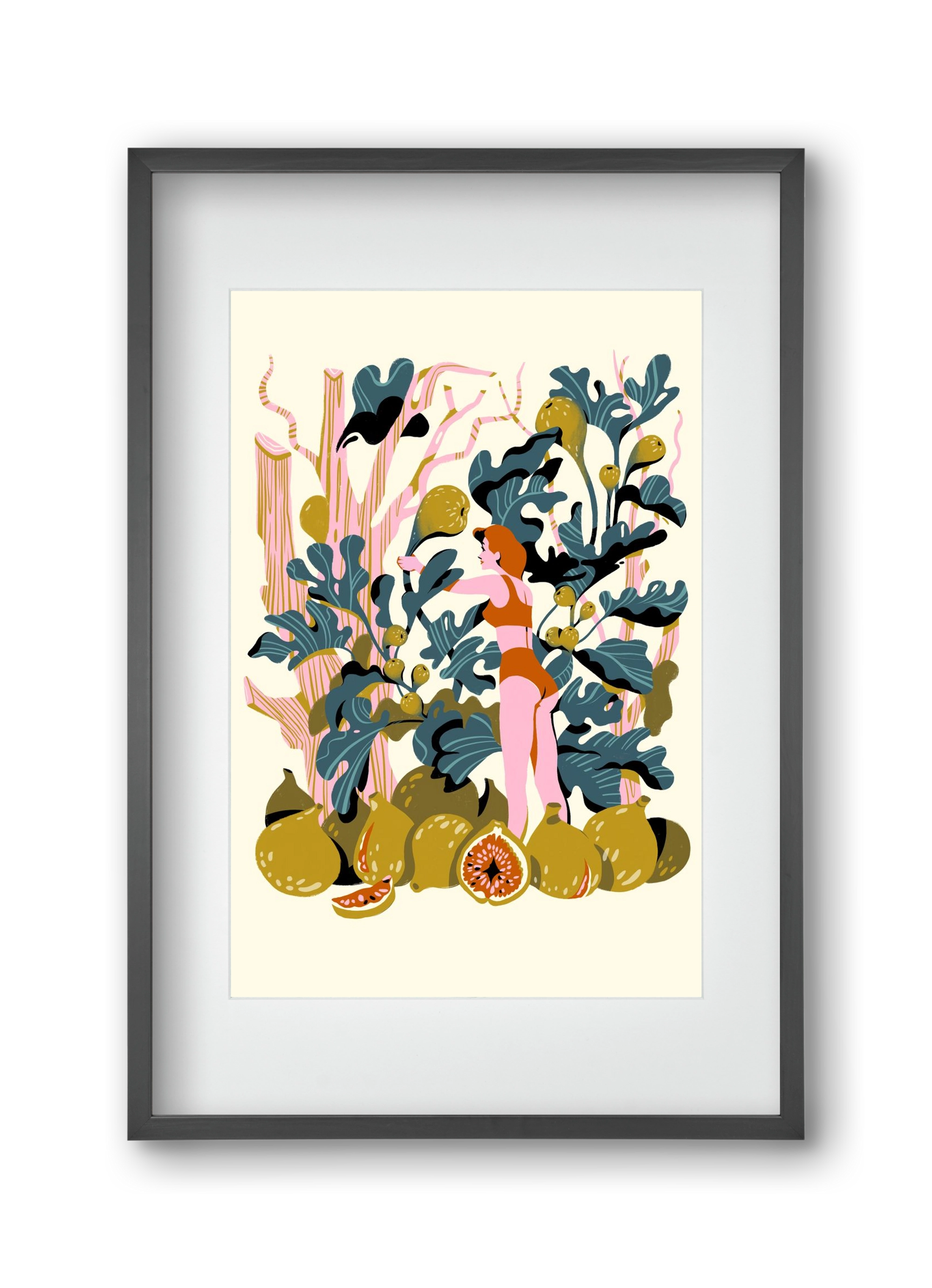 Füge, 30x45 cm (20x30 cm), Fekete keret, paszpartuval