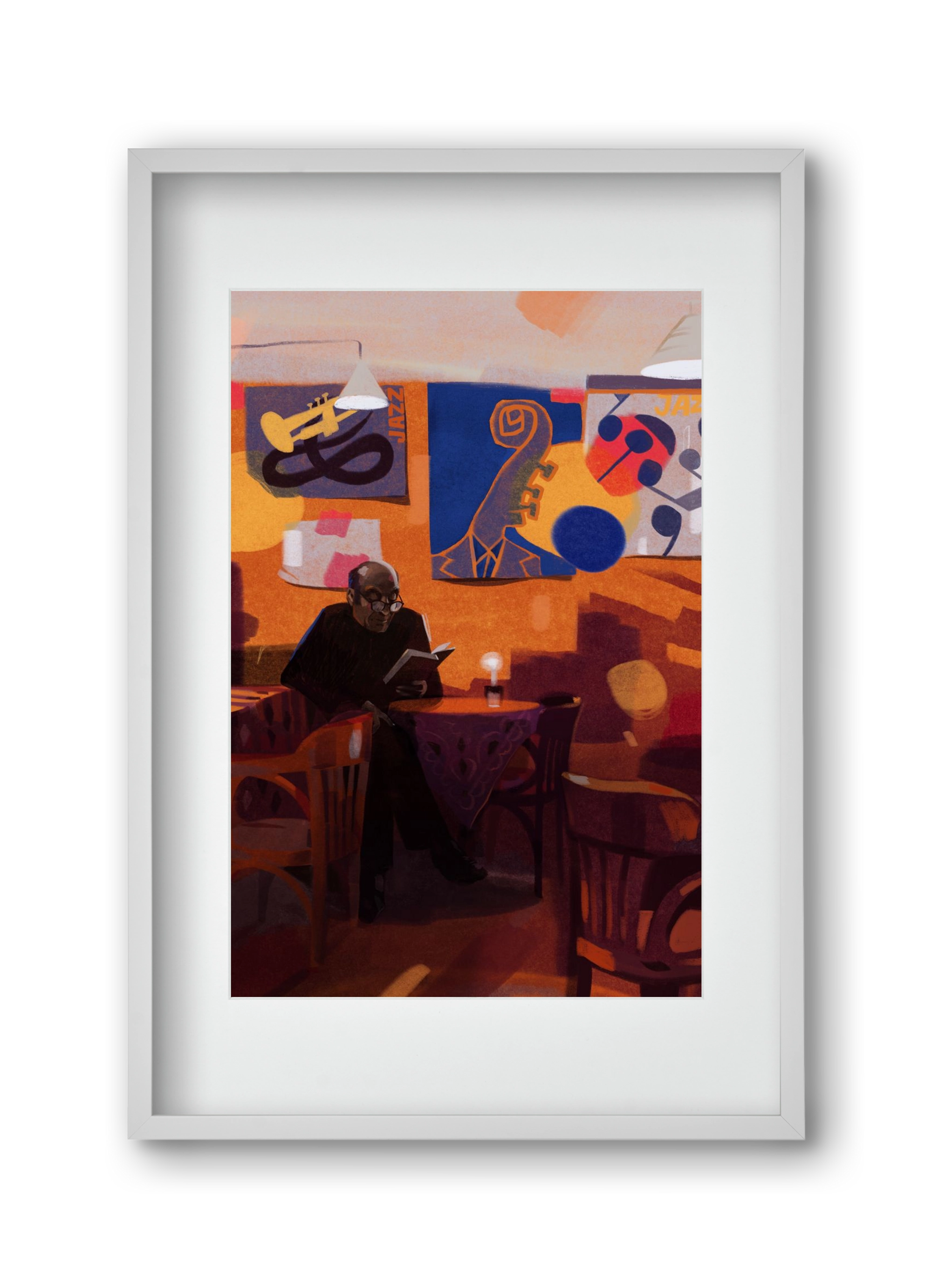 Jedermann, 30x45 cm (20x30 cm), Fehér keret, paszpartuval