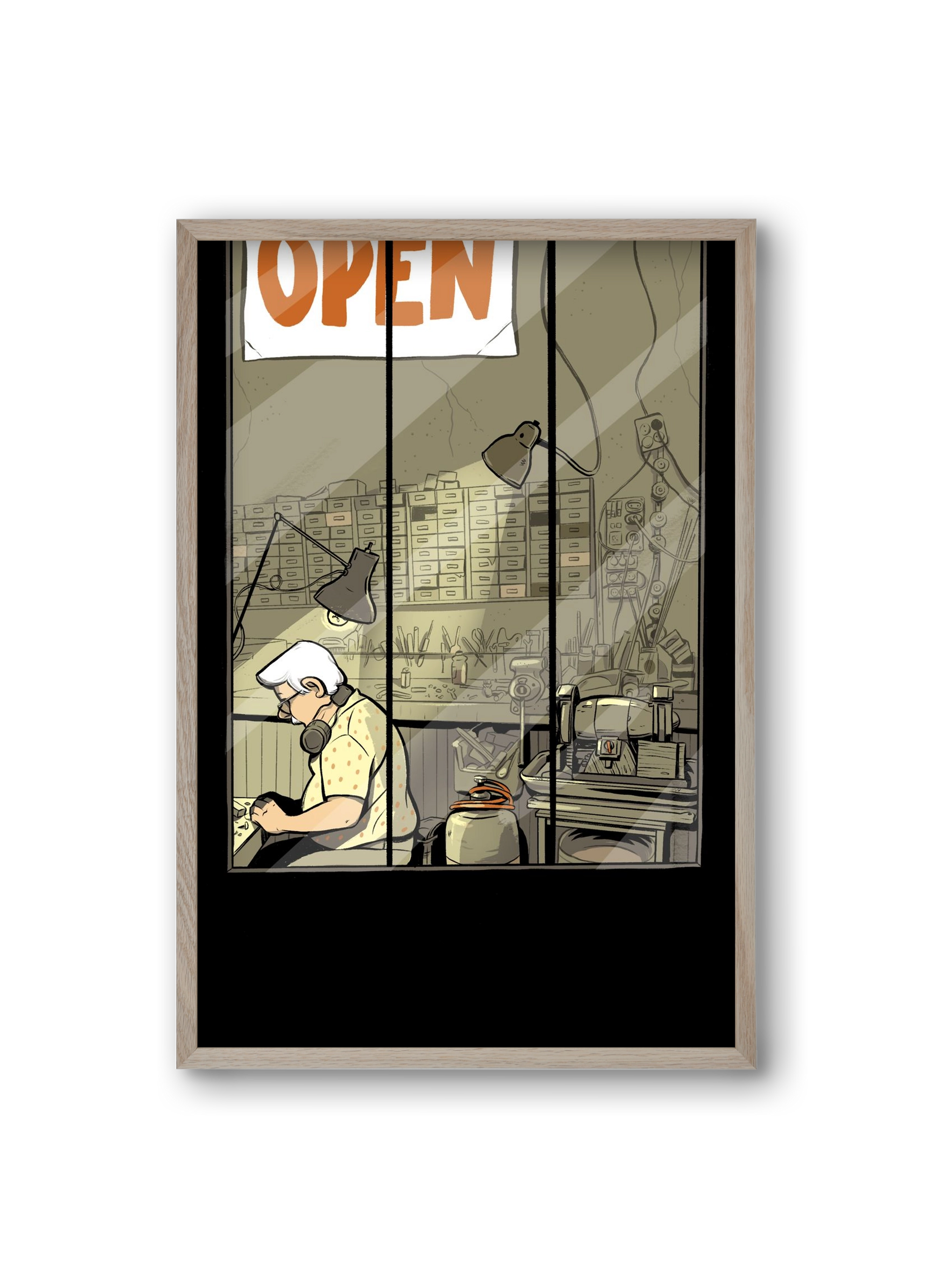 Műhely, 20x30 cm (20x30 cm), Tölgy keret