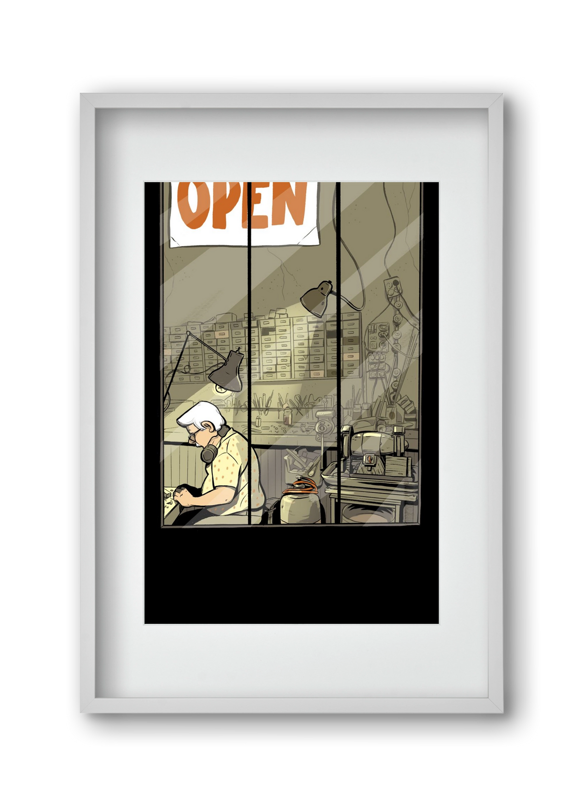 Műhely, 30x45 cm (20x30 cm), Fehér keret, paszpartuval